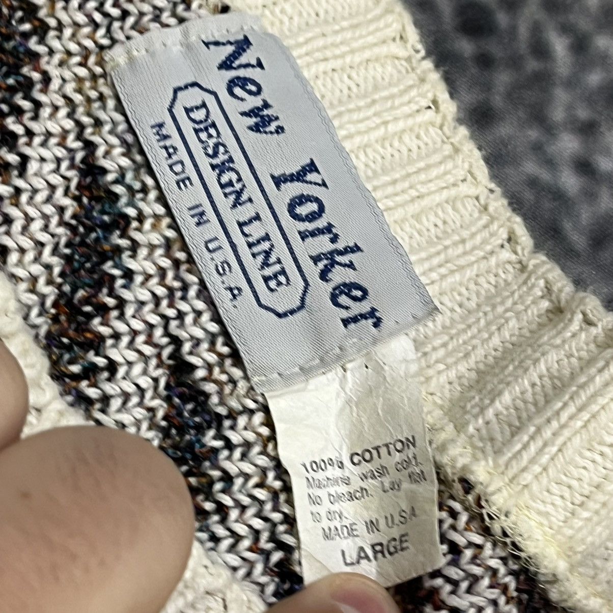 Vintage Vintage 90s New Yorker Plaid Pattern Grandpa Sweater Large Size US L / EU 52-54 / 3 - 7 Thumbnail