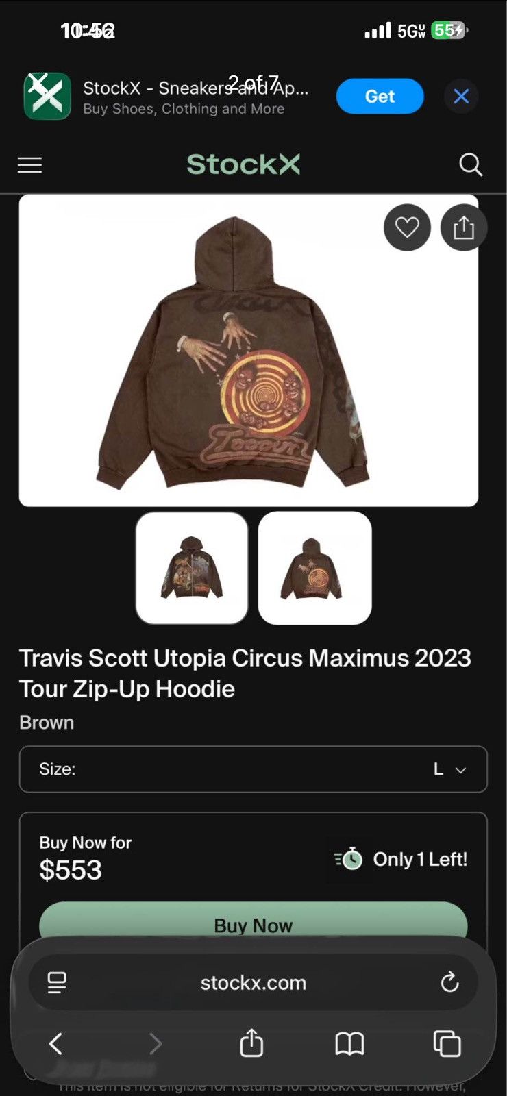 Travis Scott Travis Scott Concert Merch XXL Size US XXL / EU 58 / 5 - 7 Thumbnail