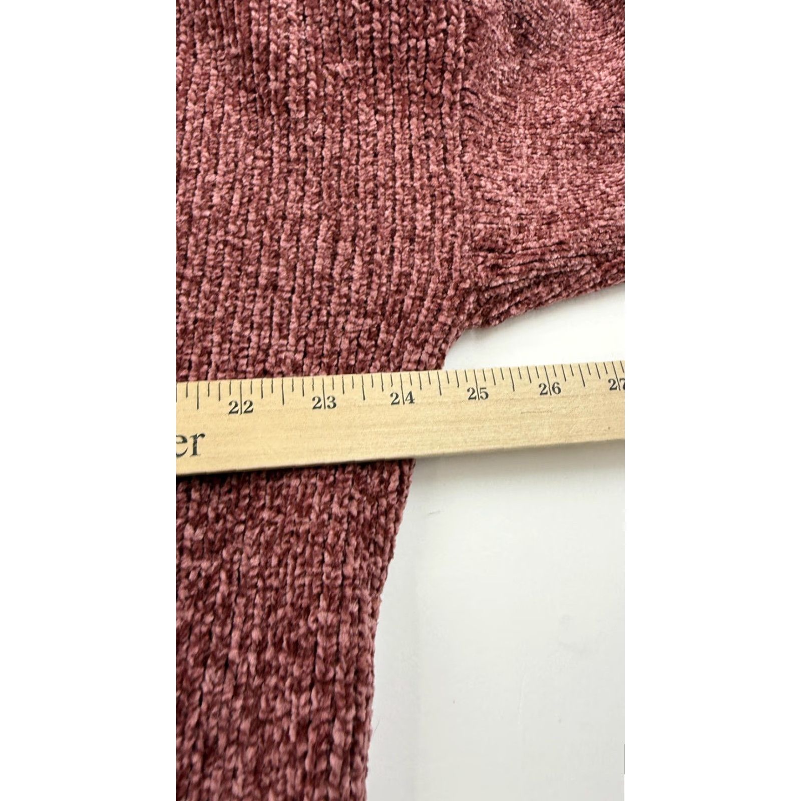 Lulus Lulus Sweater Ladies Large Mauve Chenille Ribbed Crewneck Pullover Side Slit Knit Polyester Crew Neck Long Sleeve Women’s Pullover Size L / US 10 / IT 46 - 8 Thumbnail