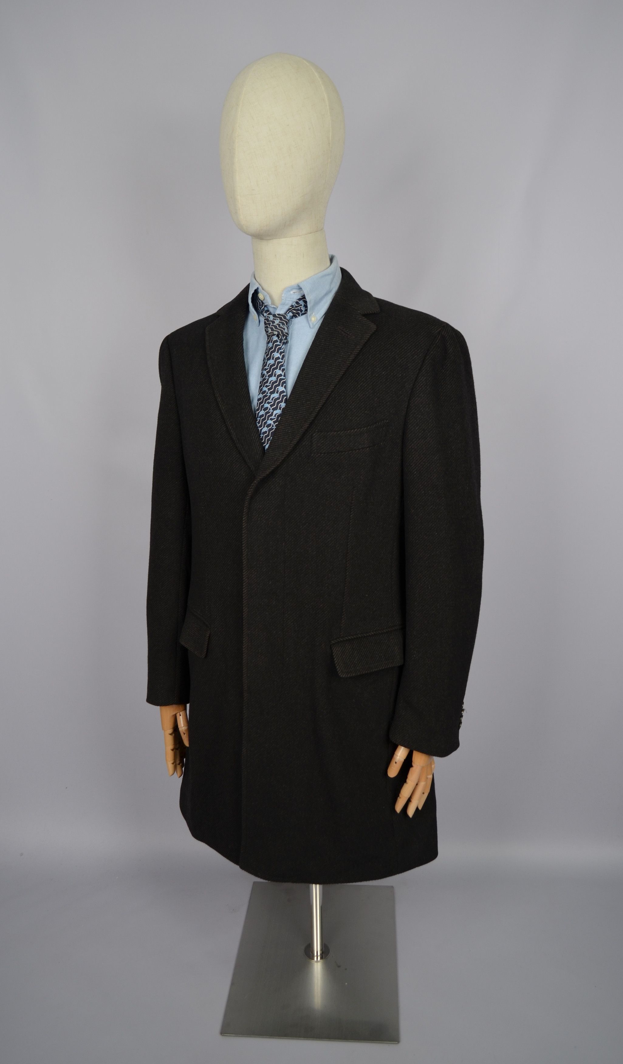 Designer × Z Zegna Z Zegna 100% Wool Black/Brown Pea Car Coat Jacket Sz 50/M Size US M / EU 48-50 / 2 - 2 Thumbnail