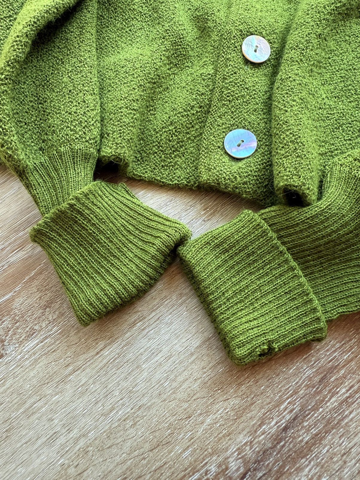 Vintage Vintage 50s 60s Green Mohair Kurt Kobain Grunge Cardigan Size US M / EU 48-50 / 2 - 9 Thumbnail