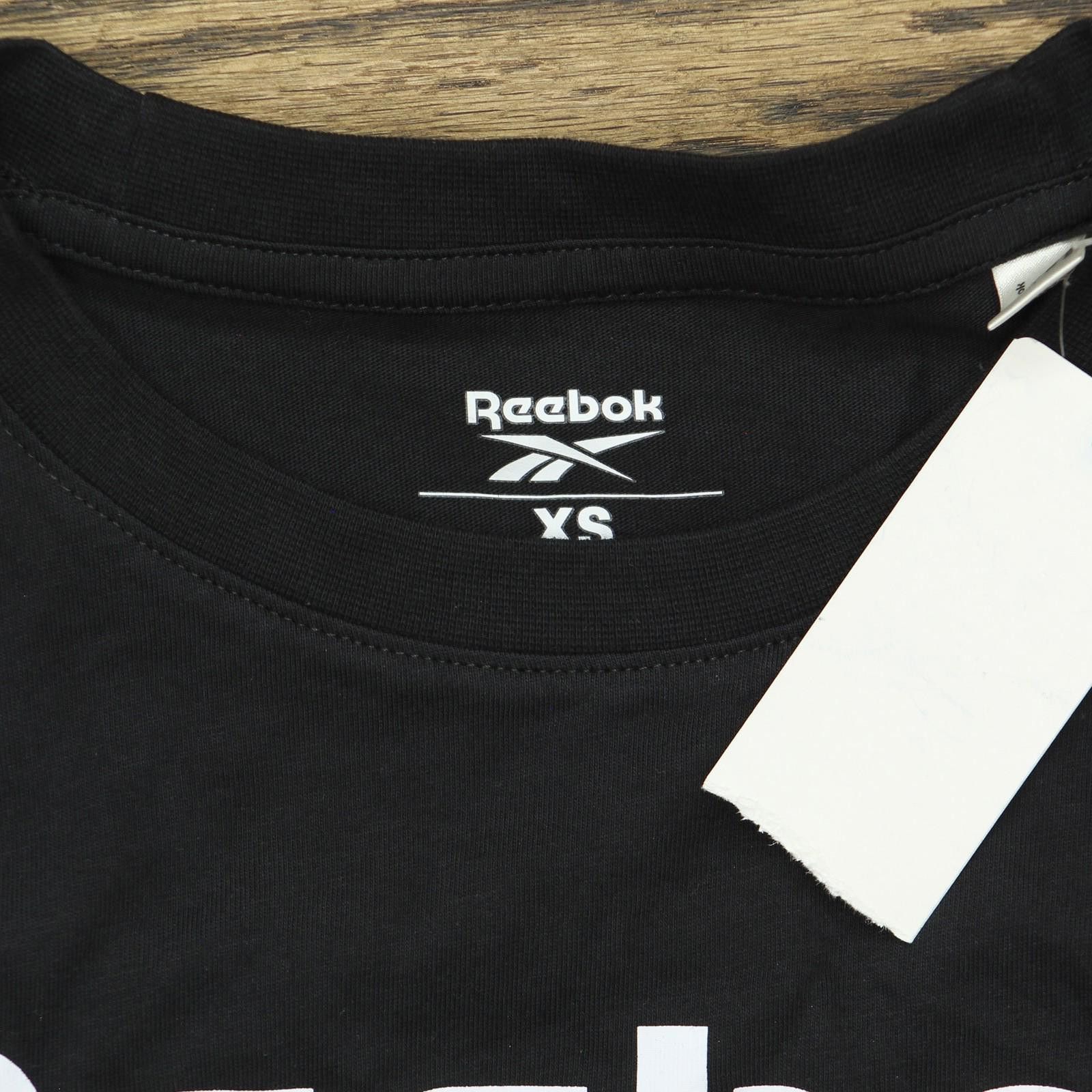 Reebok Nwt Reebok Logo Cotton Graphic T-shirt Tee It8891 Black Xs Size XS / US 0-2 / IT 36-38 - 4 Thumbnail