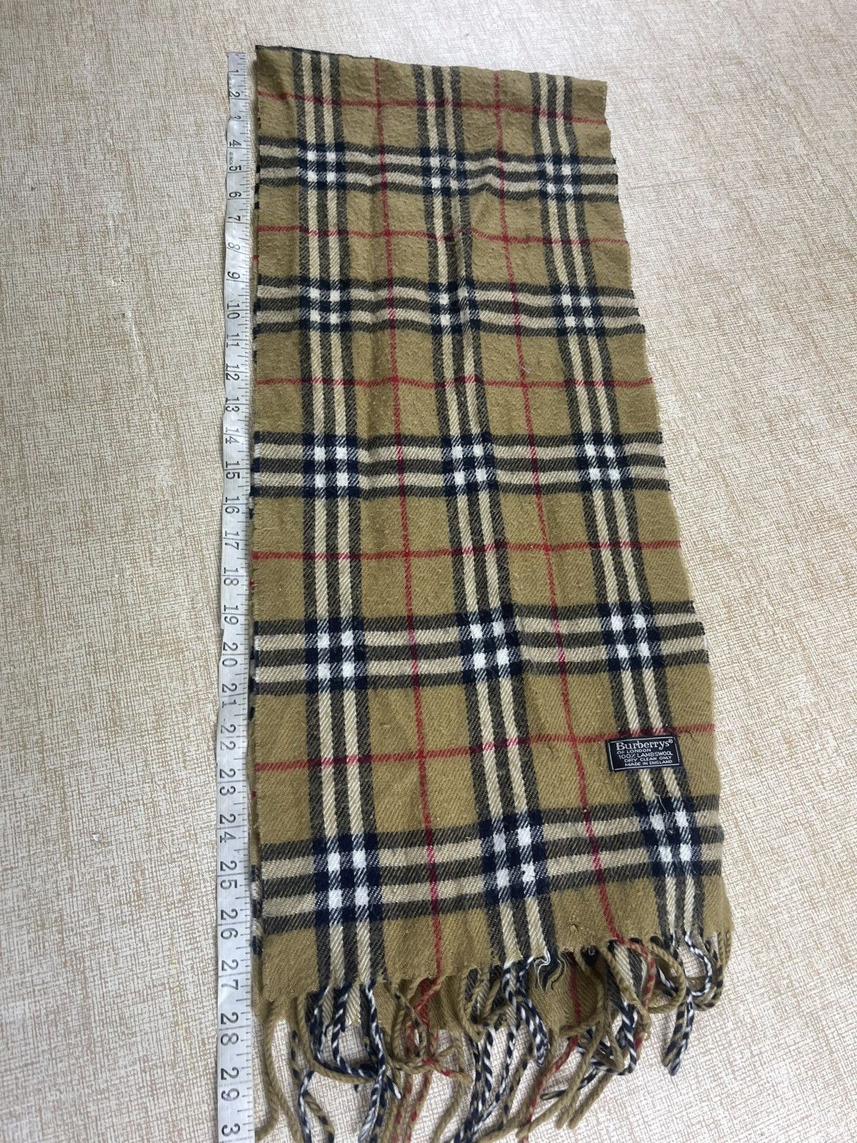Burberry × Vintage Vintage BURBERRYS ENGLAND Lambswool Scarf/Muffler/Neckwear Size ONE SIZE - 4 Thumbnail