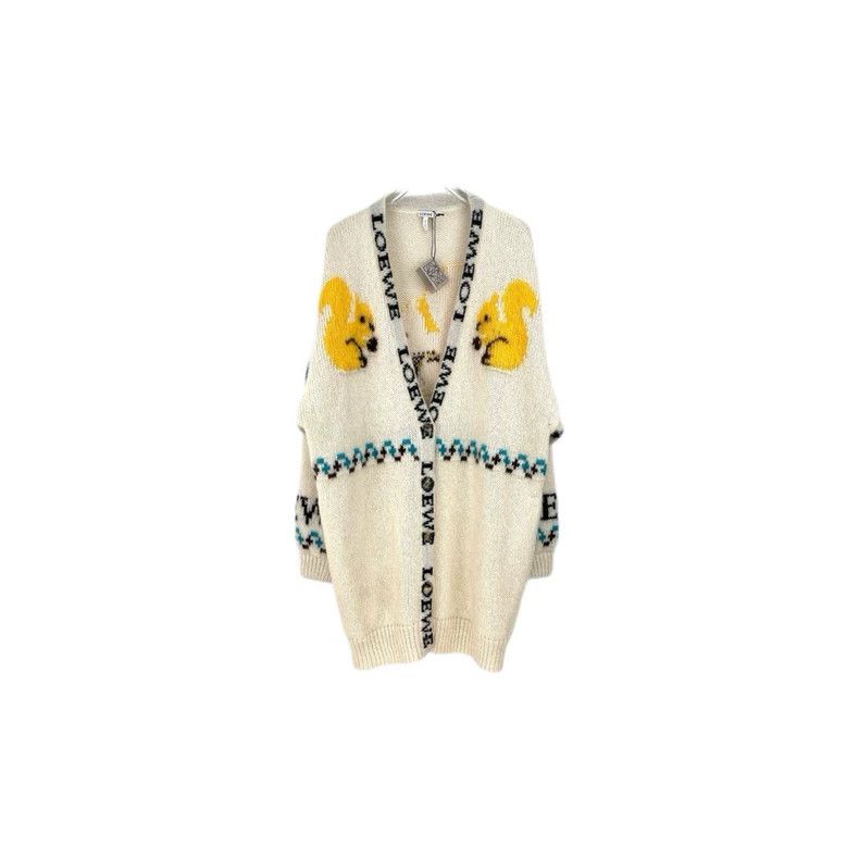 Loewe loewe Off-white Squirrel letter seahorse hair cardigan 2504 Size US M / EU 48-50 / 2 - 1 Thumbnail