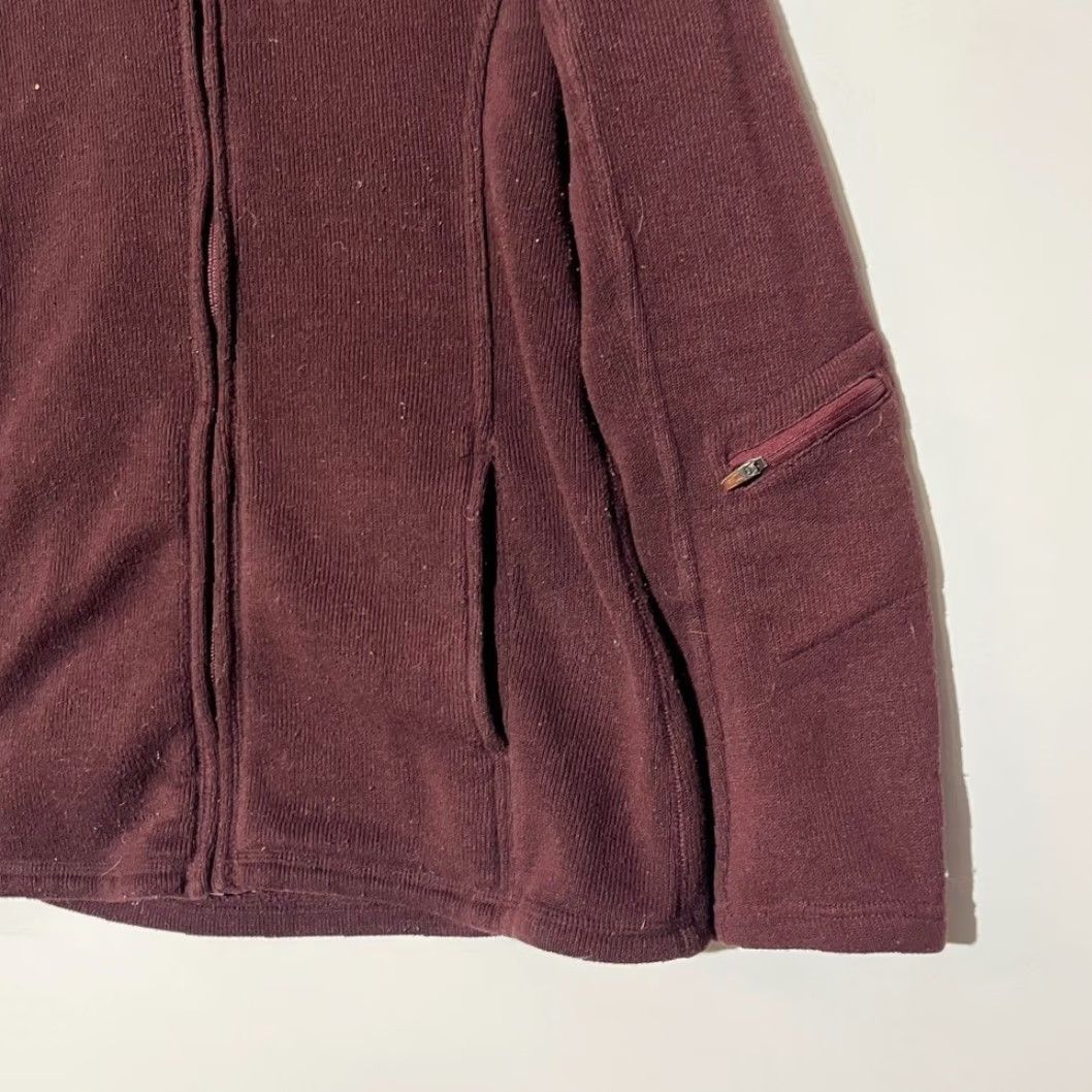 Vintage REI Womens L Full Zip Fleece Jacket Burgundy Maroon Sweater Mock Neck Outdoor Coat Zip Long Sleeve Casual Travel Fall Winter Spring All Seasons Size L / US 10 / IT 46 - 3 Thumbnail
