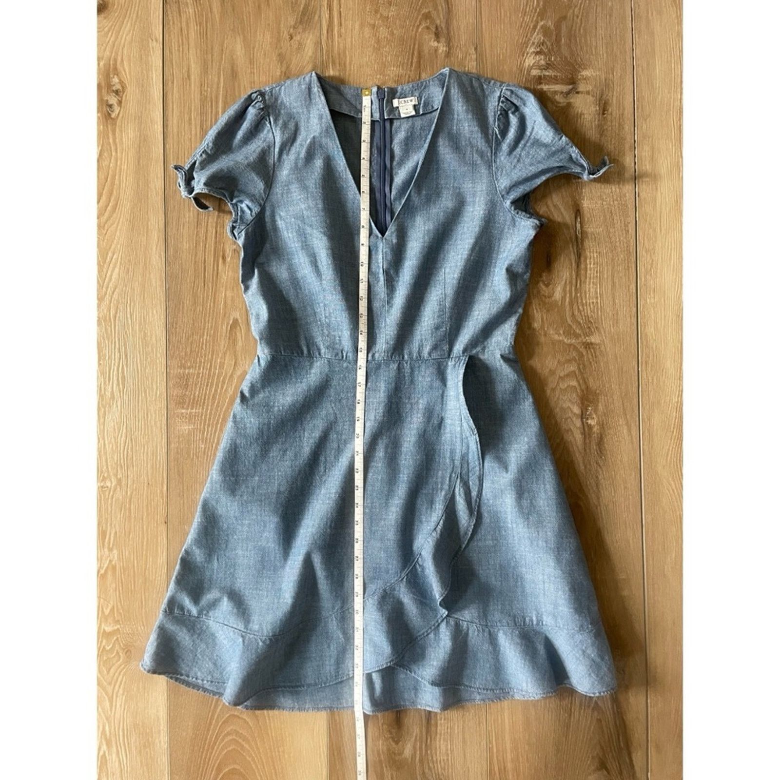 J.Crew J. Crew Chambray Faux-Wrap Dress Size M / US 6-8 / IT 42-44 - 12 Thumbnail
