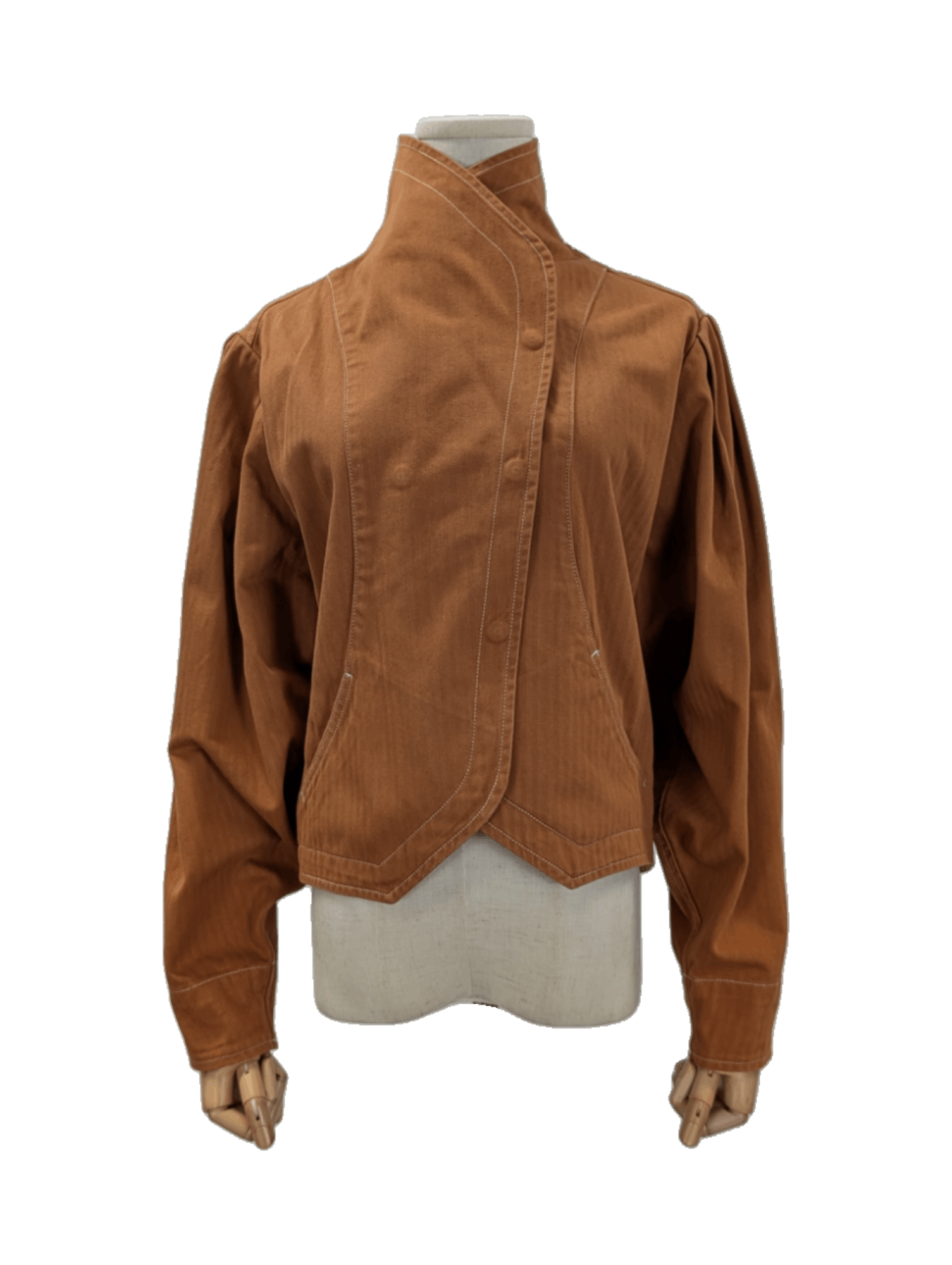 Isabel Marant Isabel Marant Brown Denim Pauline Striped Jacket Size XS / US 0-2 / IT 36-38 - 1 Thumbnail