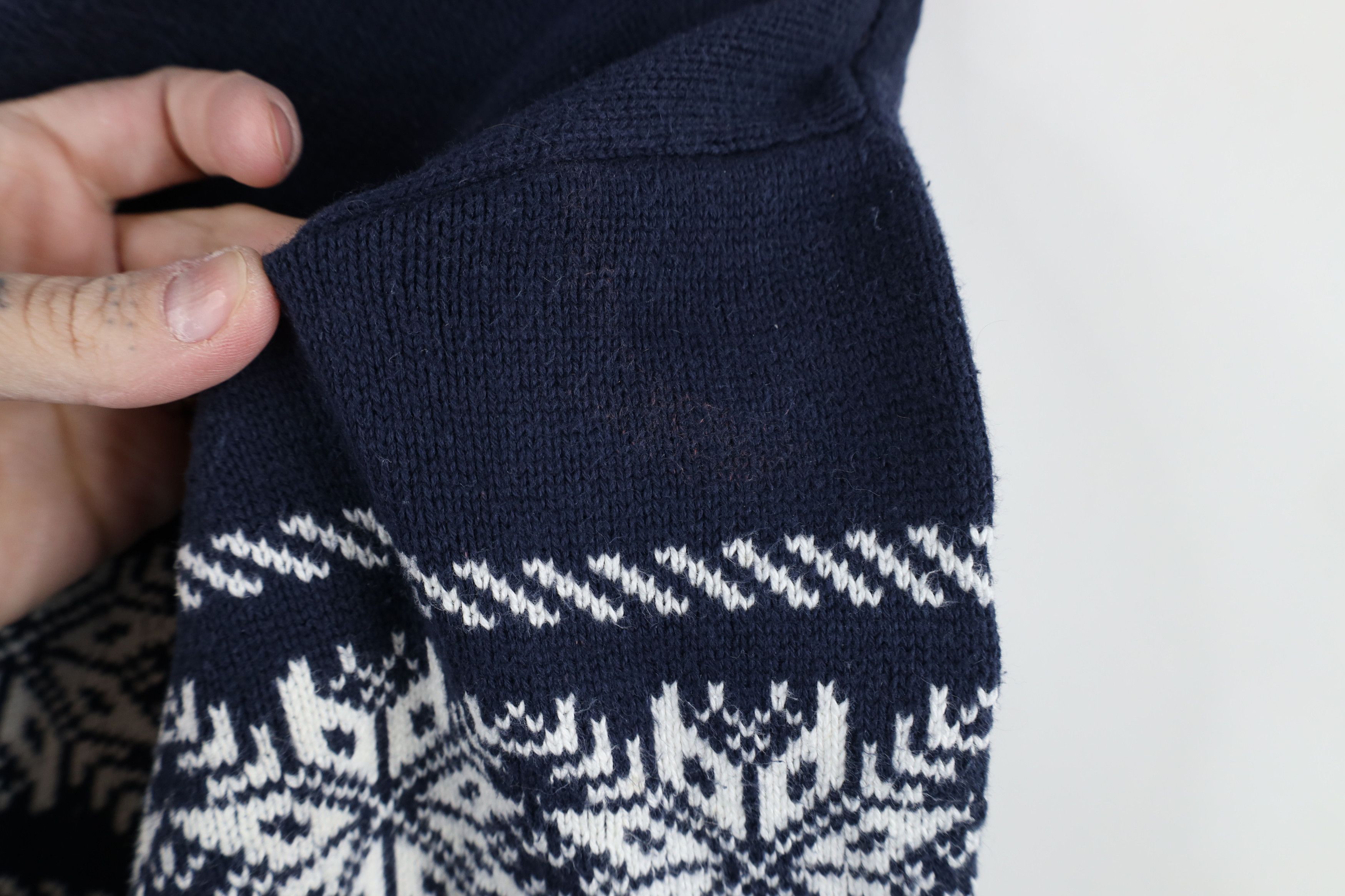 J.Crew Vintage J Crew Cotton Knit Fair Isle Snowflake Sweater Size US L / EU 52-54 / 3 - 5 Thumbnail