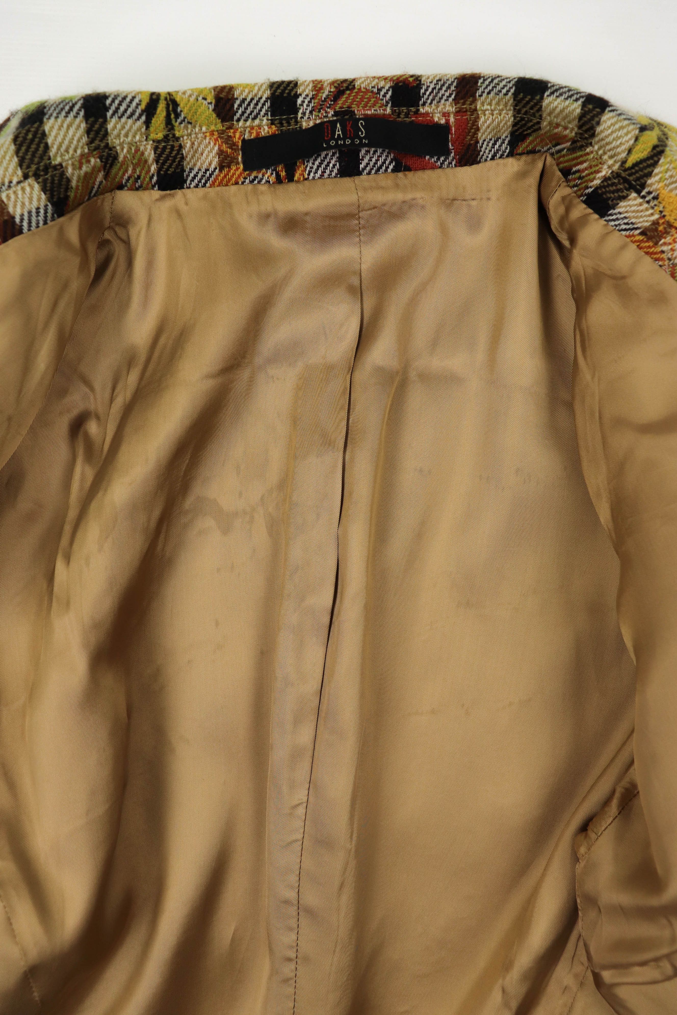 DAKS DAKS London Floral Multicolor Checked Wool Sport Coat Blazer Size L / US 10 / IT 46 - 8 Thumbnail