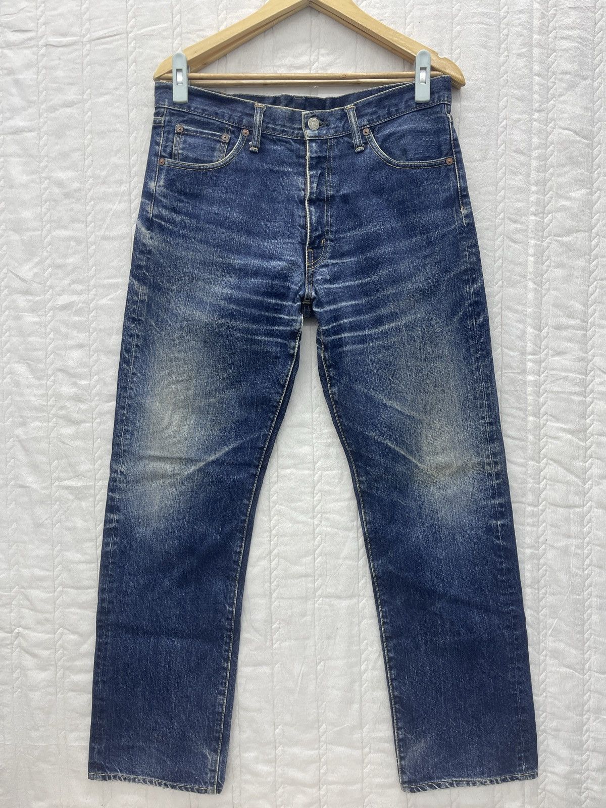 Burgus Plus × Japanese Brand ARCHIVE🔥BURGUS PLUS HINOYA DISTRESS DENIM Size US 34 / EU 50 - 1 Thumbnail