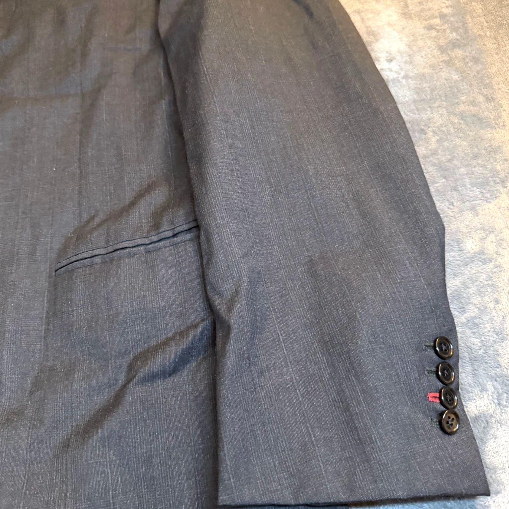Canali VINTAGE Canali Charcoal Gray Pinstripe Suit Jacket Blazer NOTCH Not applicable? Size 46R - 4 Thumbnail