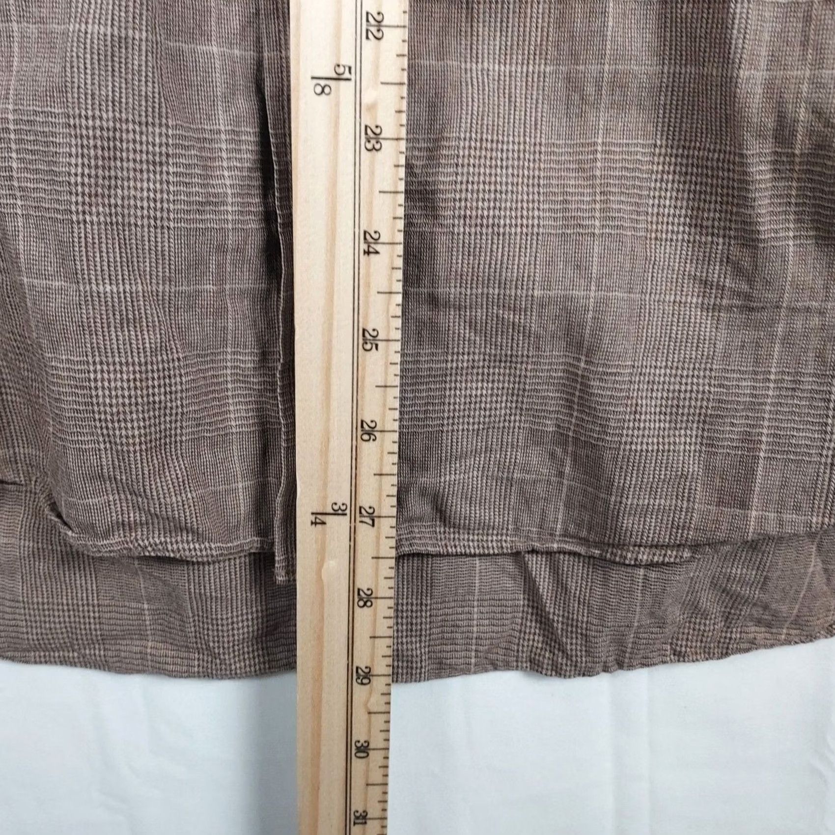 Jos. A. Bank Jos A Bank Reserve Mens XL Brown Plaid Tailored Fit Cotton Cashmere Shirt Size US XL / EU 56 / 4 - 5 Thumbnail