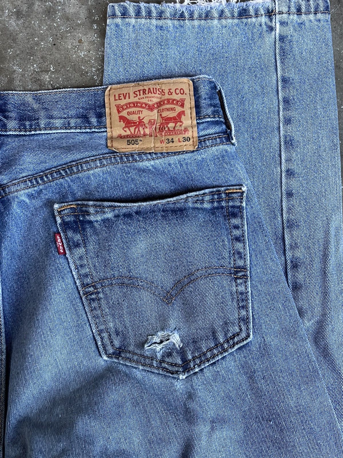 Levi's Levis 505s Distressed Denim Pants Size US 34 / EU 50 - 1 Thumbnail