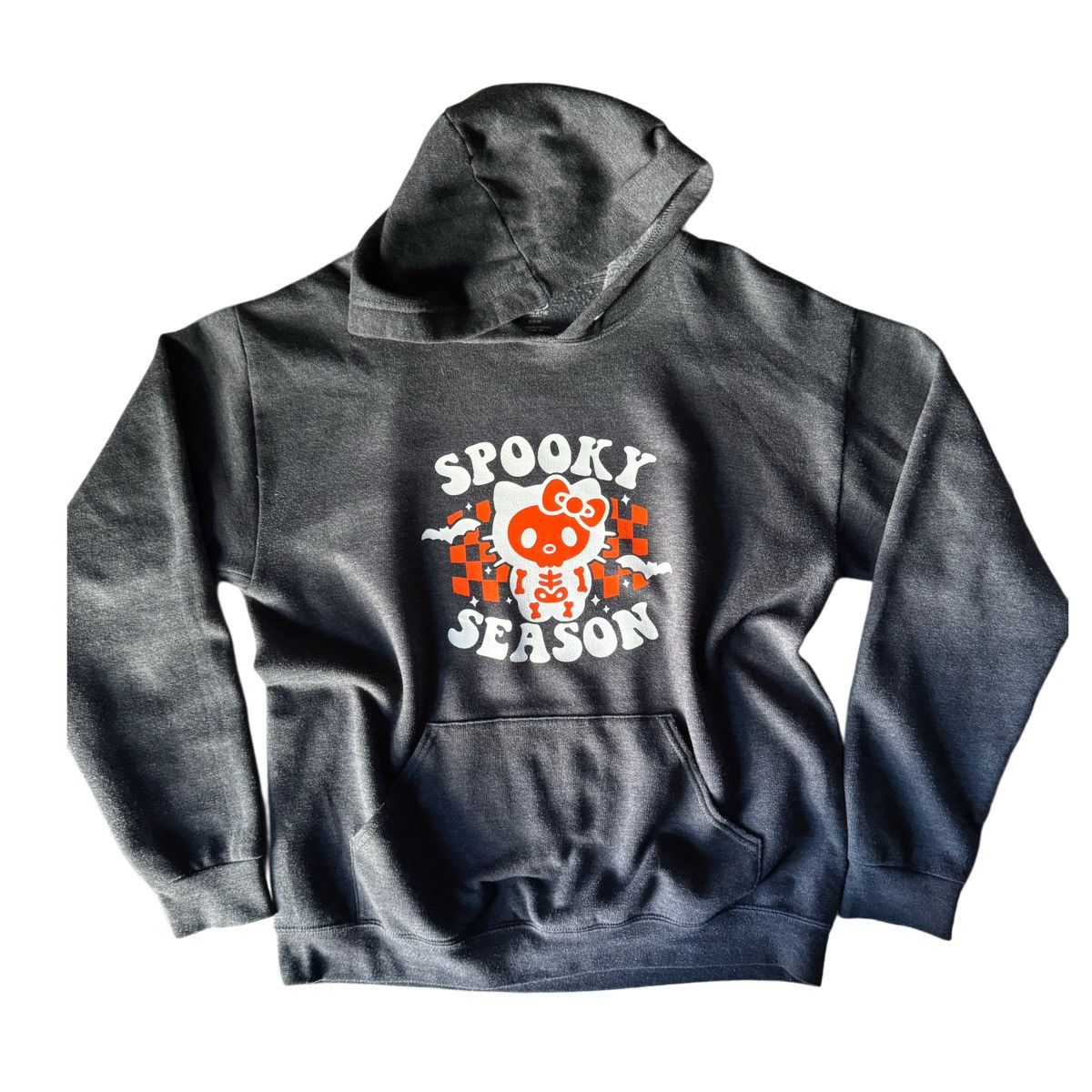 Other Spooky Skeleton Kitty, Reworked Retro Hooded Sweatshirt Size M / US 6-8 / IT 42-44 - 2 Thumbnail