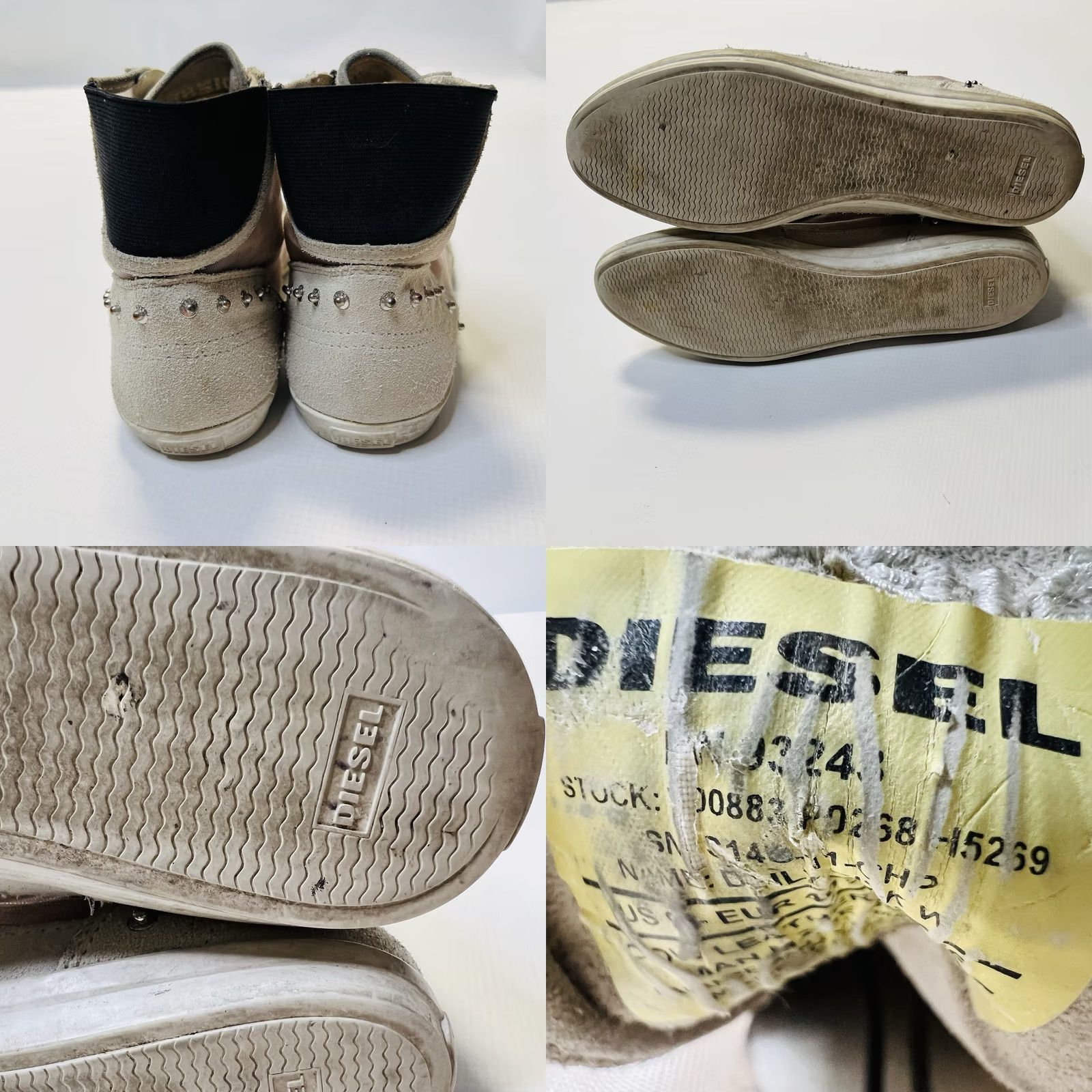 Diesel DIESEL Daily Kick Sneakers Women's High Top Black Cow Leather Rivets Logo Vintage EU 39 Top Trainers Size M / US 6-8 / IT 42-44 - 8 Thumbnail