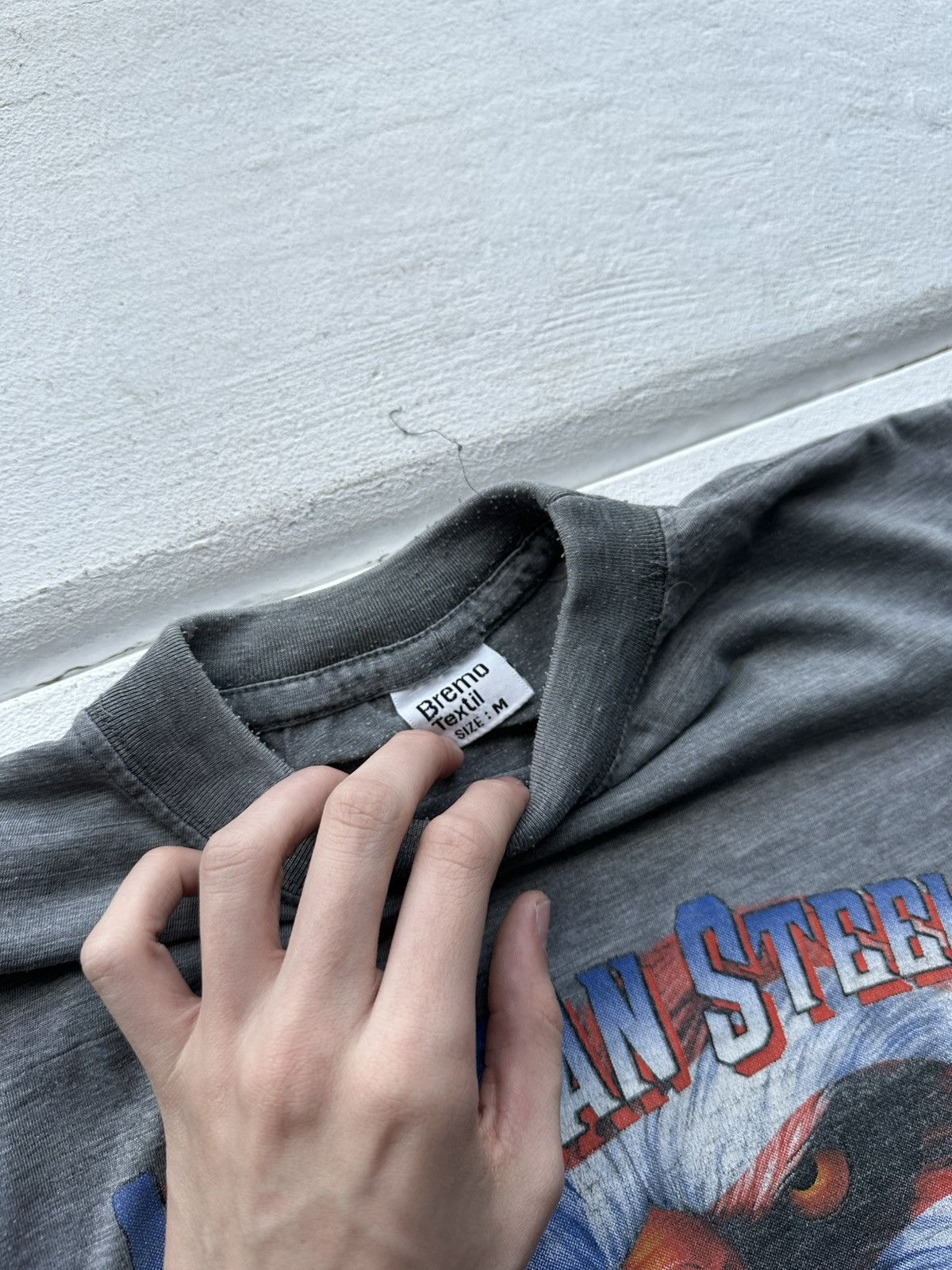 Vintage 🚨VNTG AMERICAN STEEL RARE BIG LOGO FADED HARLEY STYLE Size US M / EU 48-50 / 2 - 5 Thumbnail