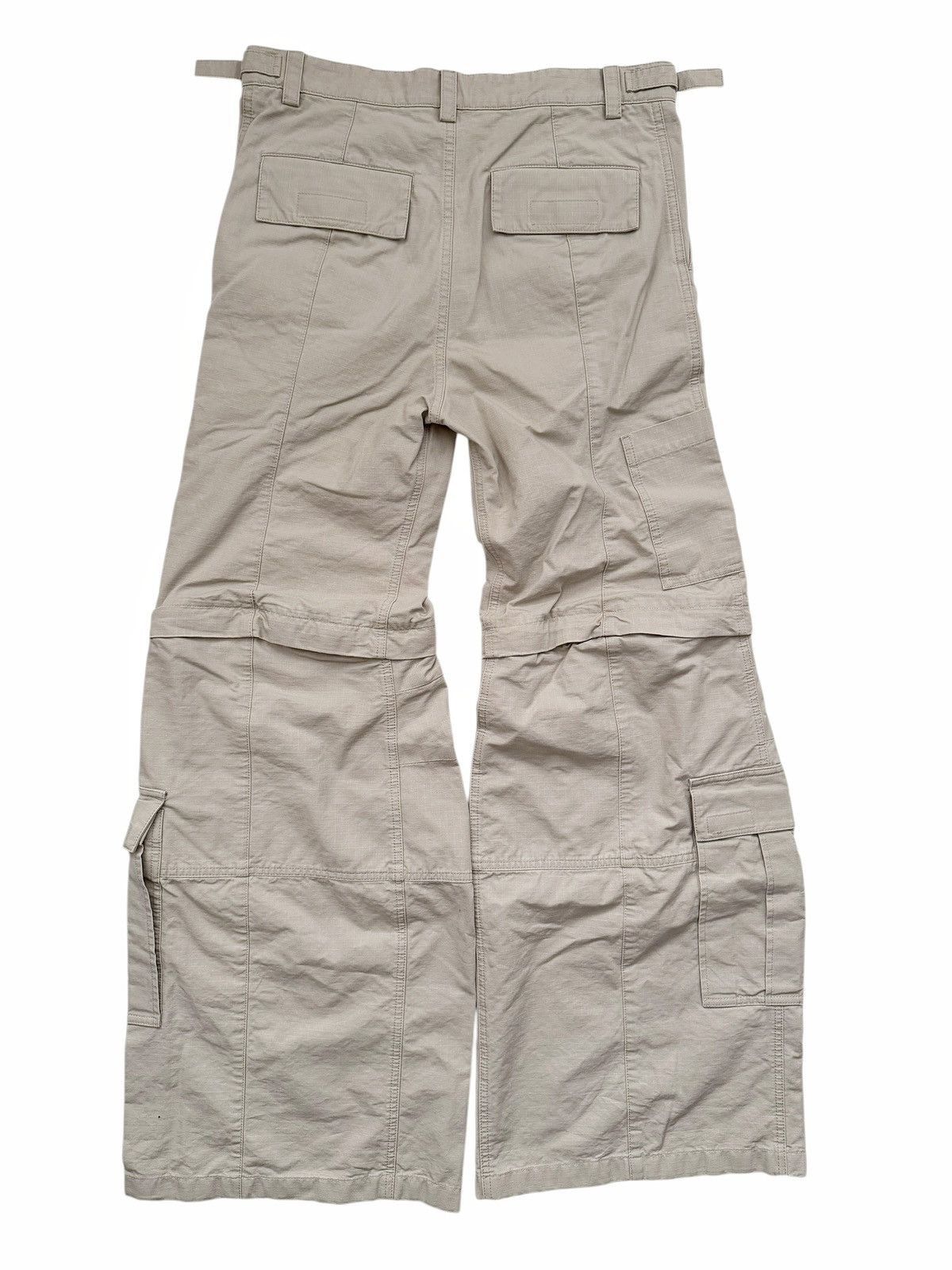Balenciaga S Ripstop Khaki Cargo Flare Pants Size US 34 / EU 50 - 2 Thumbnail