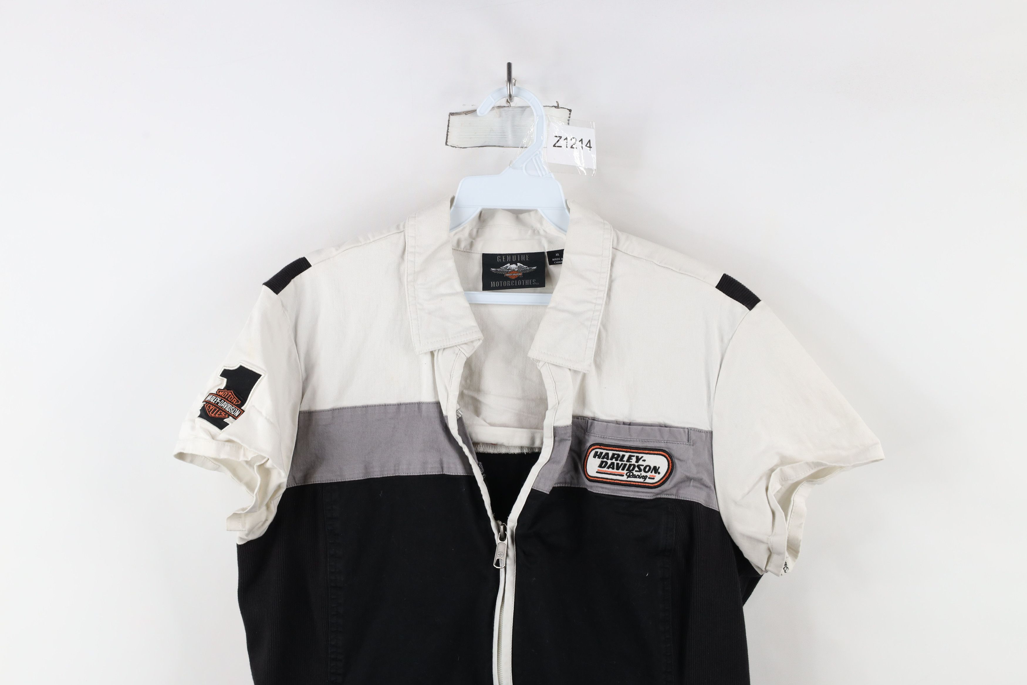 Harley Davidson × Vintage Vintage Harley Davidson Full Zip Mechanic Collared Shirt Size XL / US 12-14 / IT 48-50 - 2 Thumbnail