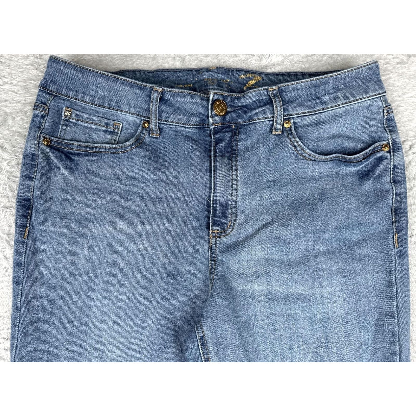 Vintage Seven7 Jeans Womens 12 Straight Jeans Blue Medium Wash Mid Rise 5-Pocket Denim Regular 32x29 Fashion Pants Size 34" / US 12 / IT 48 - 4 Thumbnail