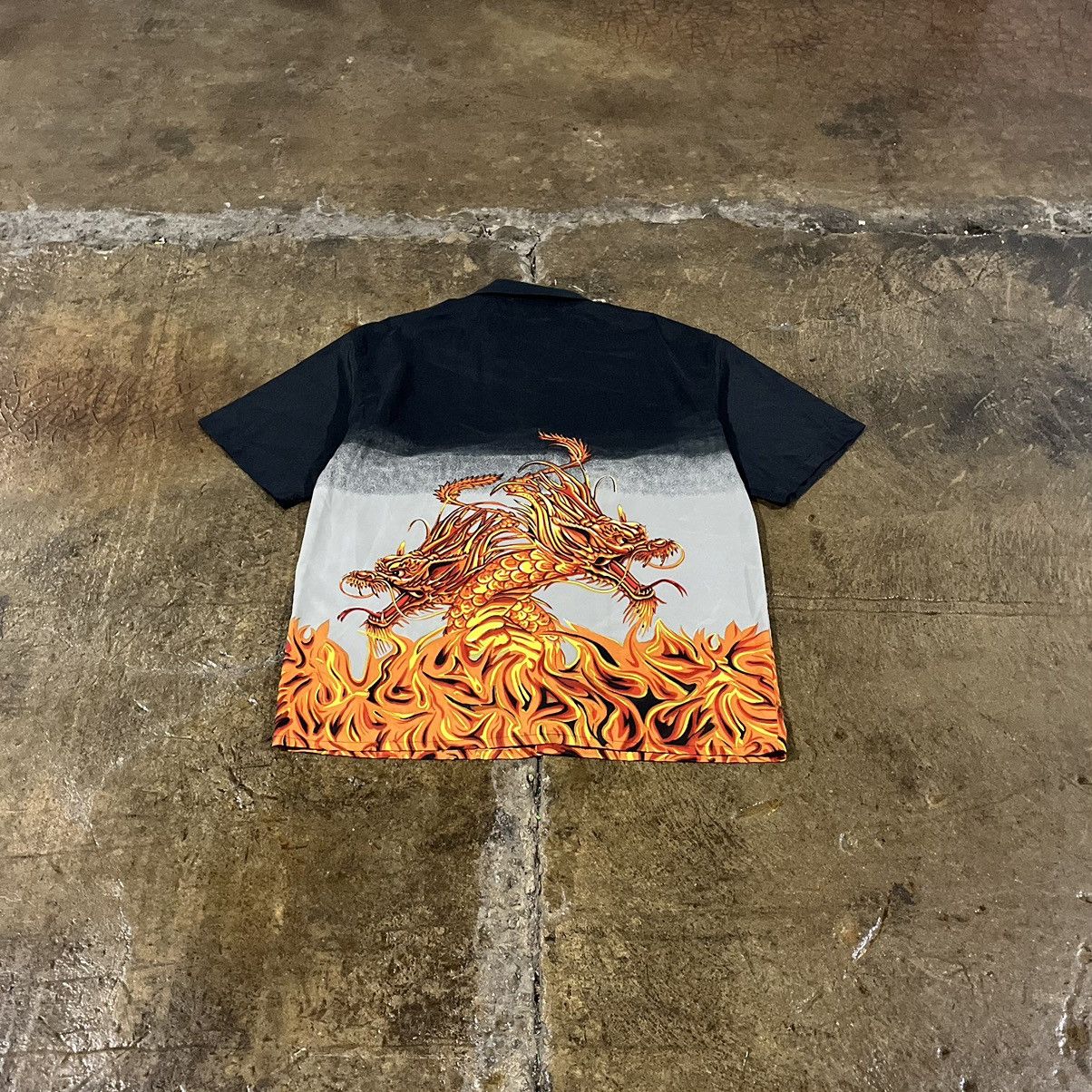 JNCO × Southpole Crazy Y2K JNCO Style Flames Dragon Grunge Goth Button Up Size US XL / EU 56 / 4 - 2 Thumbnail