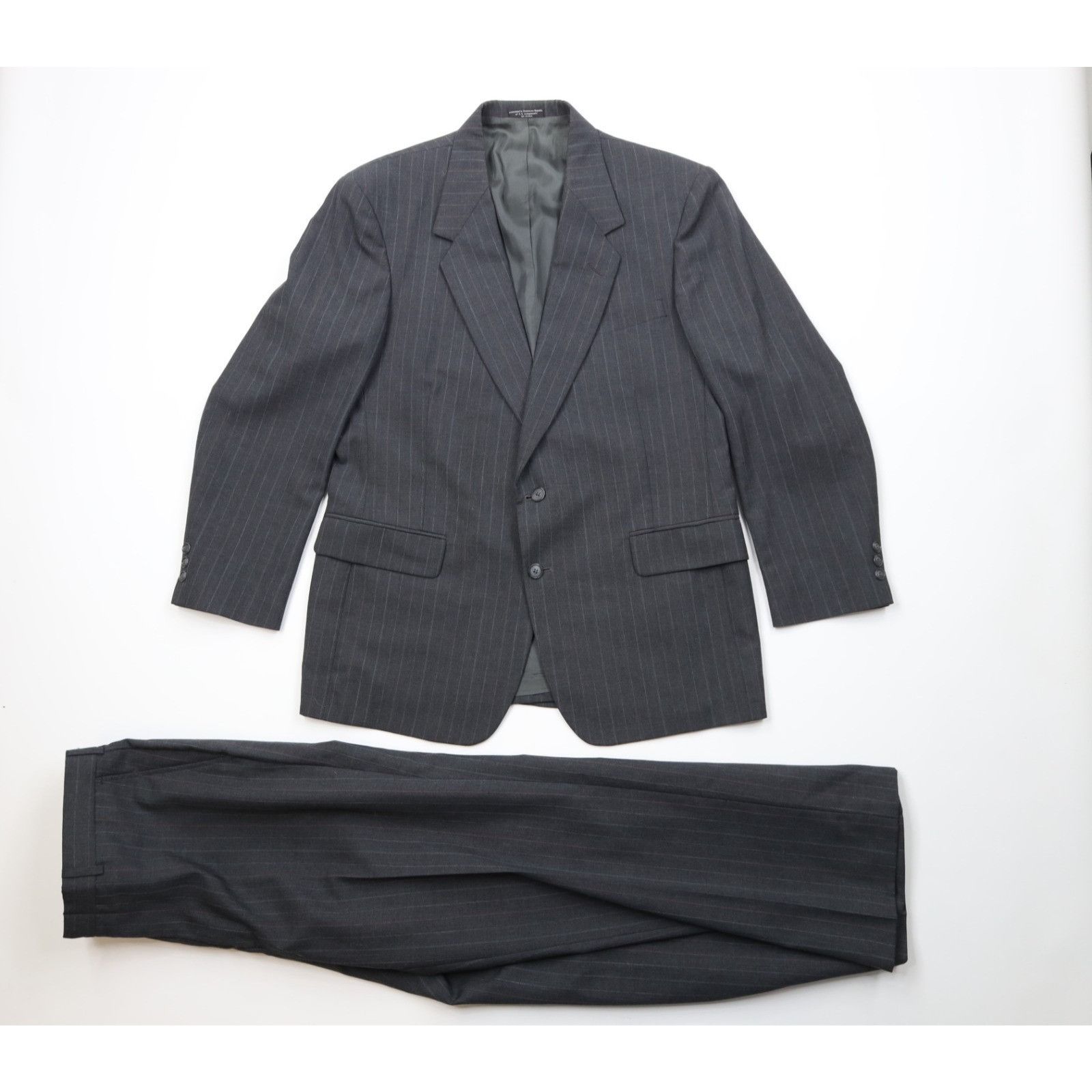 Vintage Vintage 70s Streetwear 2 Piece Worsted Wool Pinstriped Suit Size 42R - 1 Thumbnail
