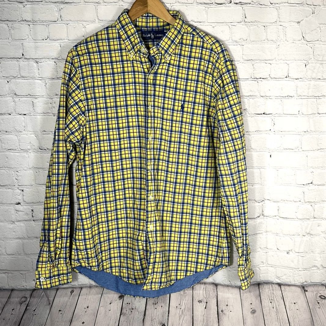 Ralph Lauren Ralph Lauren Button-Down Shirt L Men's Cotton Chambray Lined Long Sleeve Yellow Multicolor Size US L / EU 52-54 / 3 - 2 Thumbnail