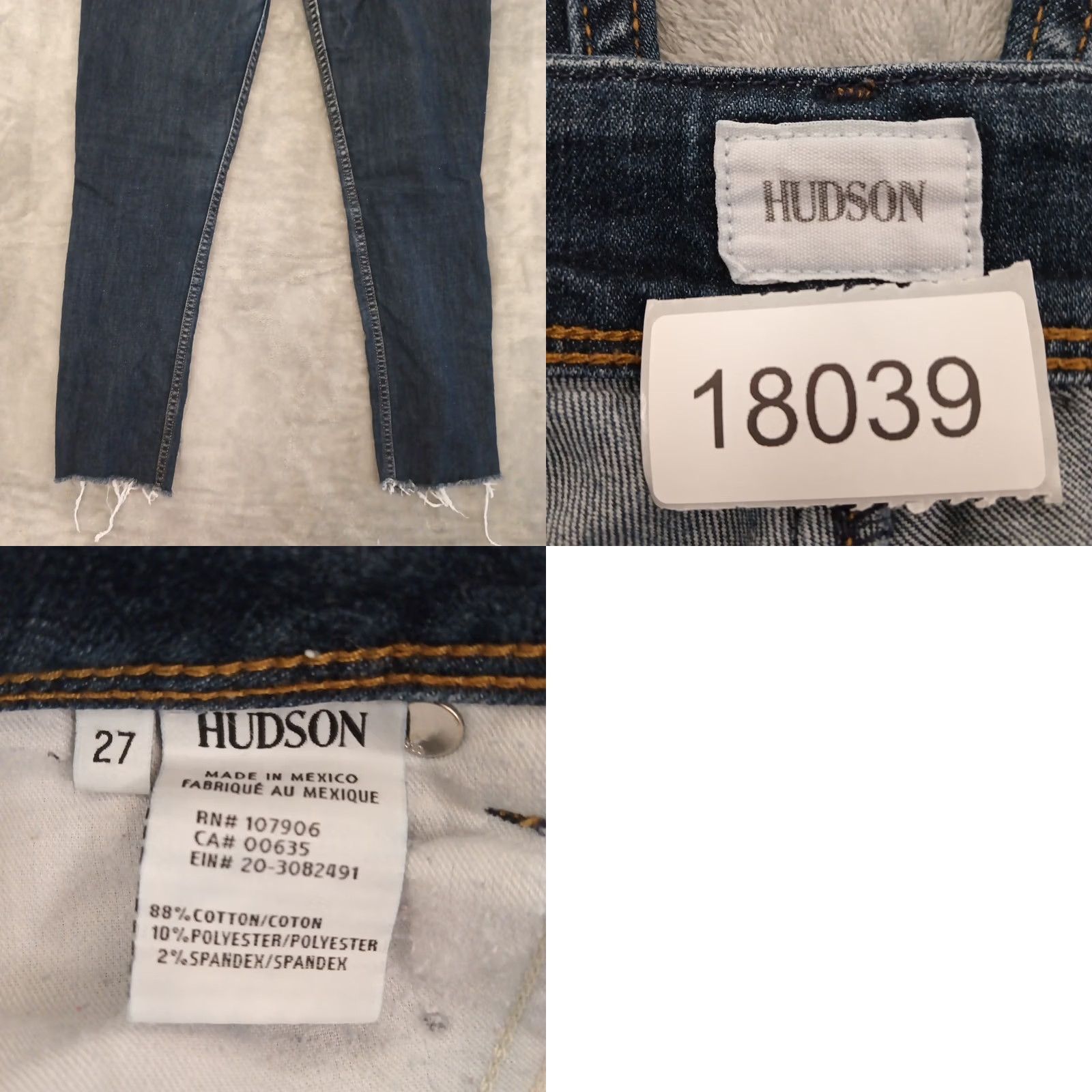 Hudson Hudson Jeans Womens 27 Blue Dark Wash Ankle Low Rise 27x27 Denim Regular Jeans Womens Menus? Size 27" / US 4 / IT 40 - 8 Thumbnail