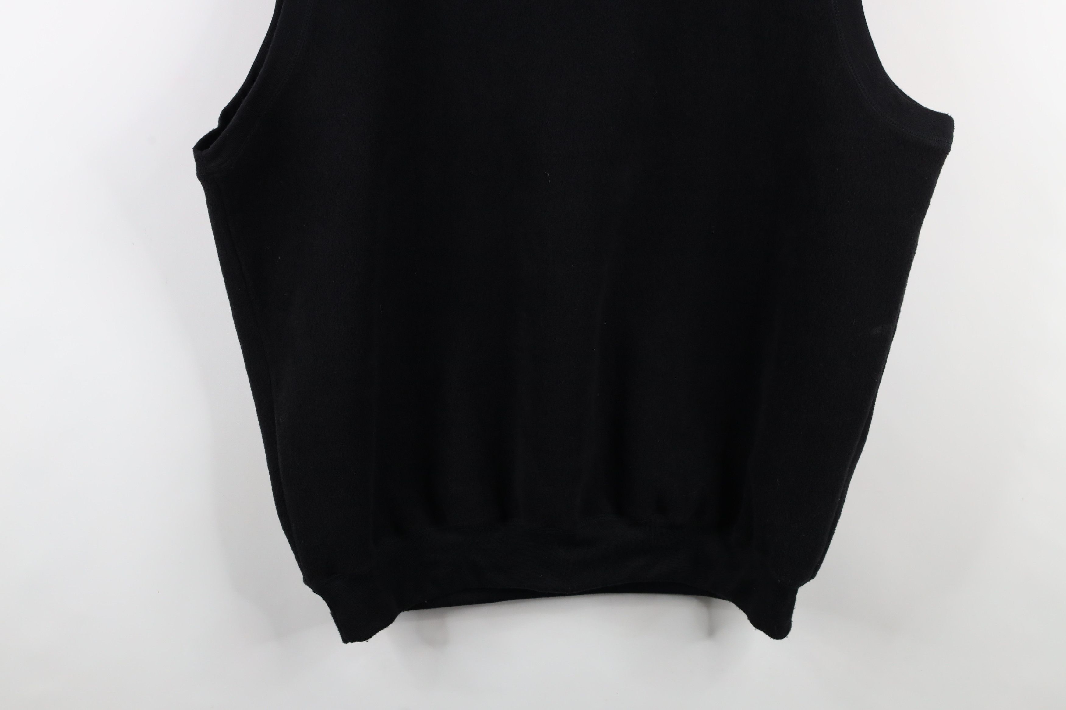 Vintage Vintage 90s Streetwear Blank Fleece V-Neck Sweater Black Size US XXL / EU 58 / 5 - 10 Thumbnail