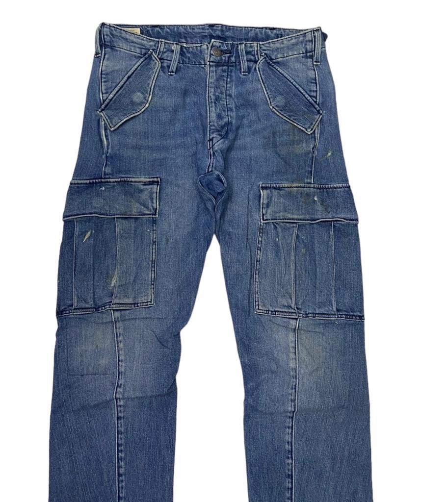 Engineered Garments DISTRESSED DENIM CARGO PANTS LEVIS ENGINEERED MULTI POCKET Size US 30 / EU 46 - 3 Thumbnail
