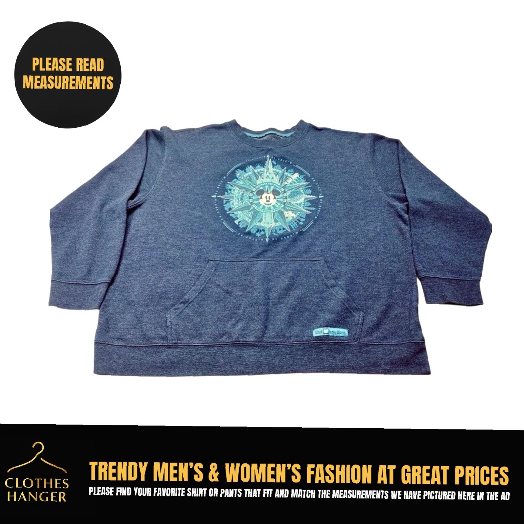 Disney Disney World Blue Discover the Magic Sweatshirt Mens XXL Compass Mickey Mouse Size US XXL / EU 58 / 5 - 2 Thumbnail