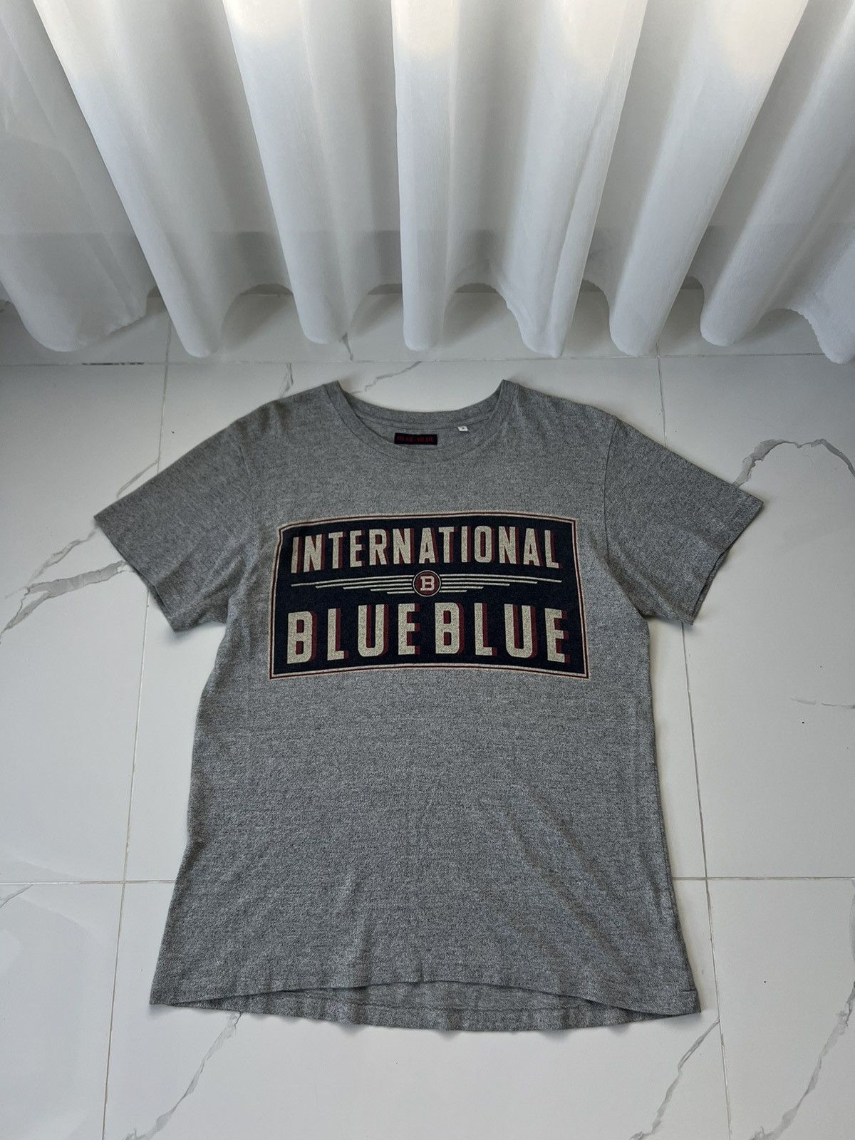 Blue Blue Japan × Japanese Brand × Vintage 90’s BLUE BLUE INTERNATIONAL RETRO RARE Y2K BIG LOGO TEE Size US M / EU 48-50 / 2 - 1 Thumbnail