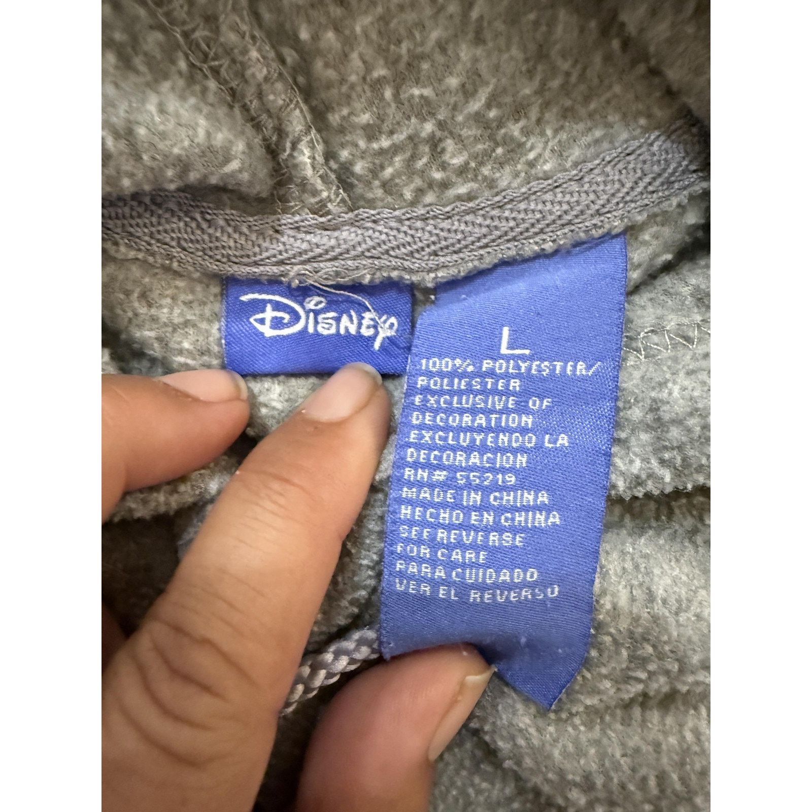 Disney Disney Eeyore Zip Hoodie Womens LG Gray Back Hit Embroidered Size L / US 10 / IT 46 - 3 Thumbnail