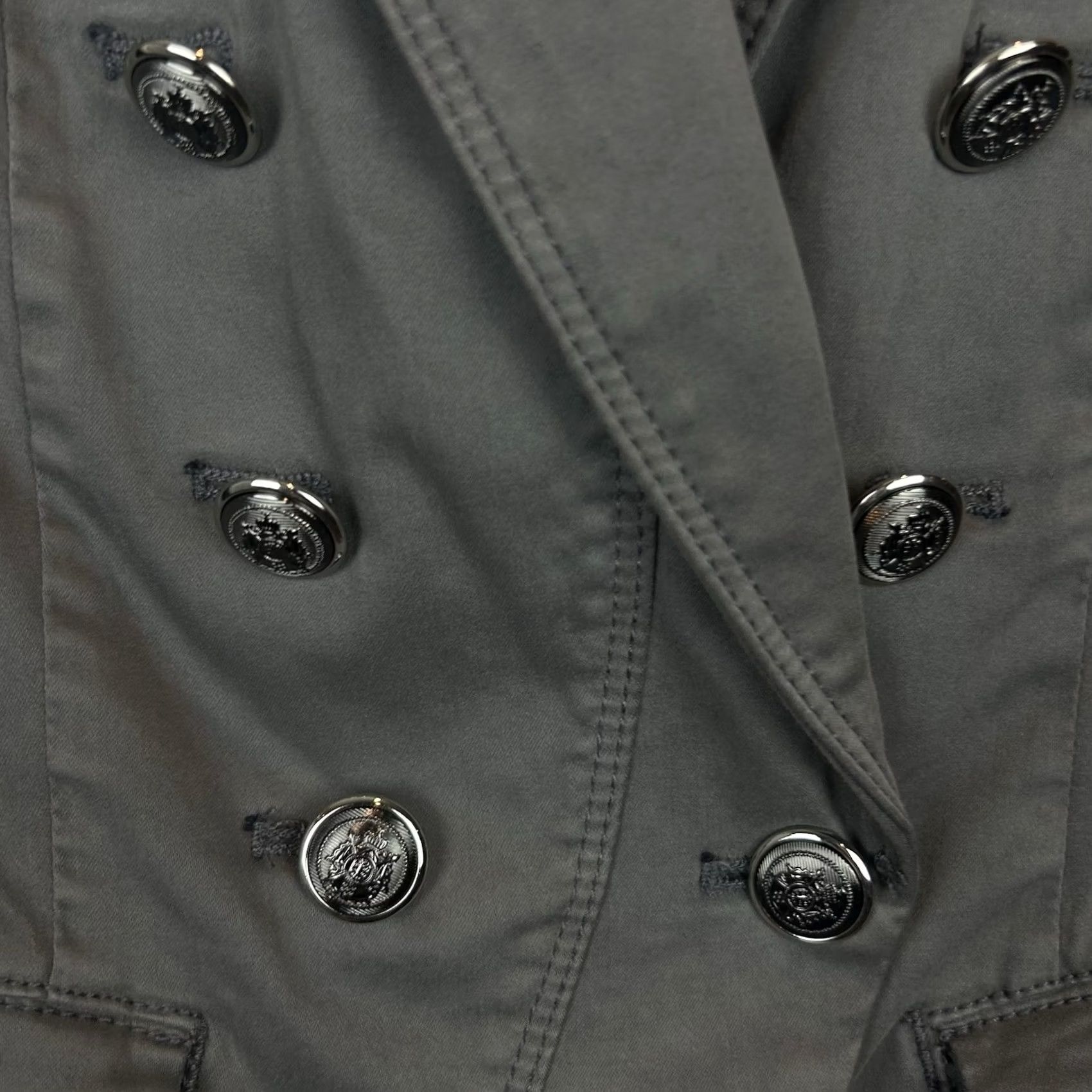 White House Black Market White House Black Market Gray Blazer Jacket Womens 2 Y2K Military Office Career Size XS / US 0-2 / IT 36-38 - 4 Thumbnail
