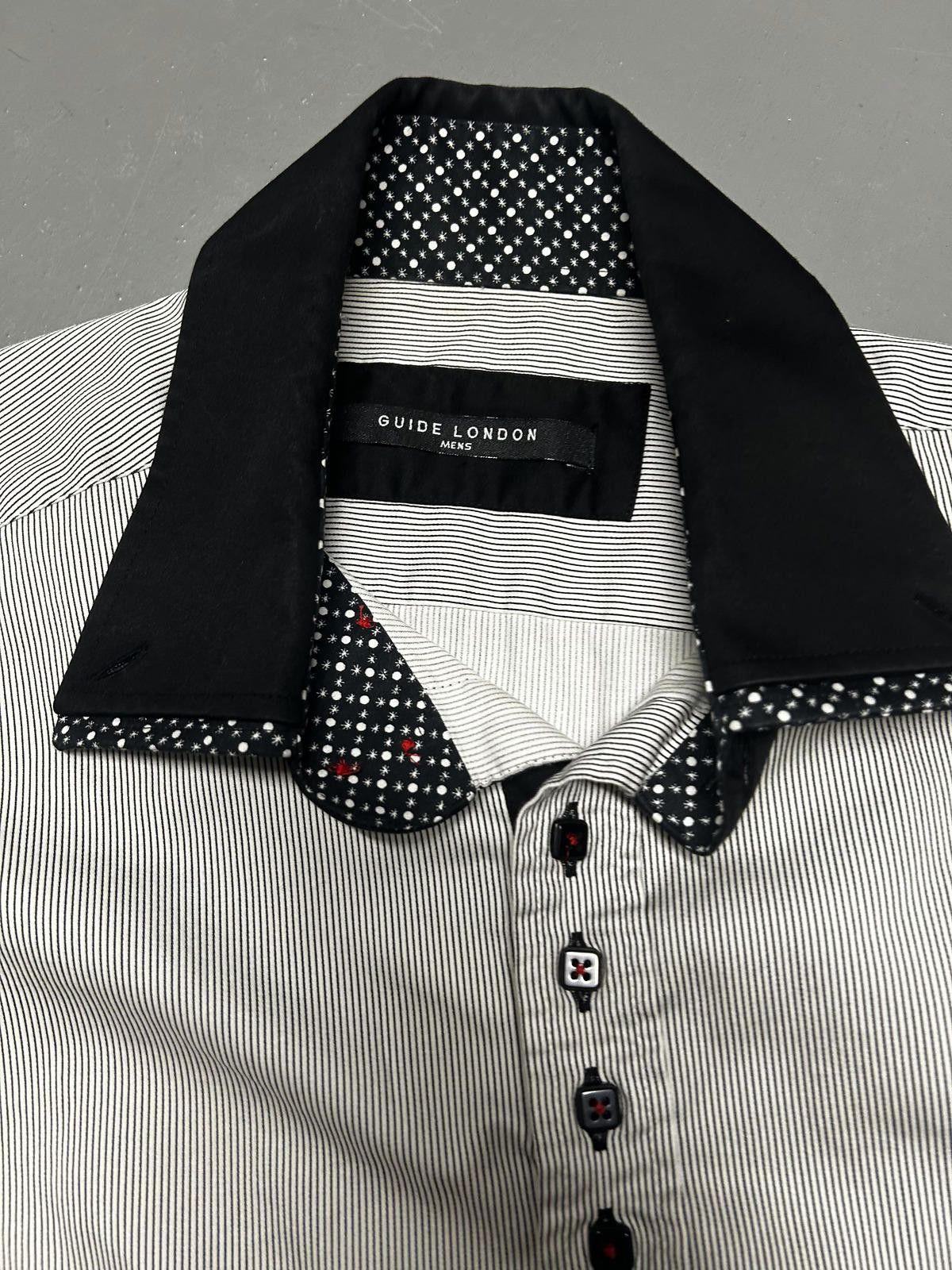 Designer Guide London Striped Dress Shirt with Contrast Collar Size US L / EU 52-54 / 3 - 3 Thumbnail