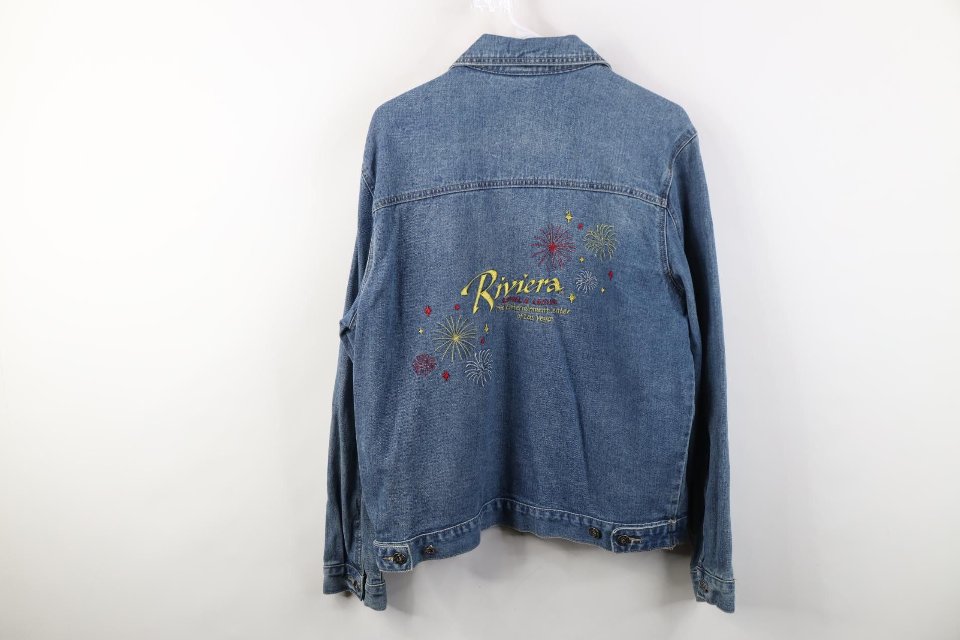 Vintage Vintage 90s Y2K Hotel Casino Denim Jean Trucker Jacket Blue Size US L / EU 52-54 / 3 - 15 Thumbnail