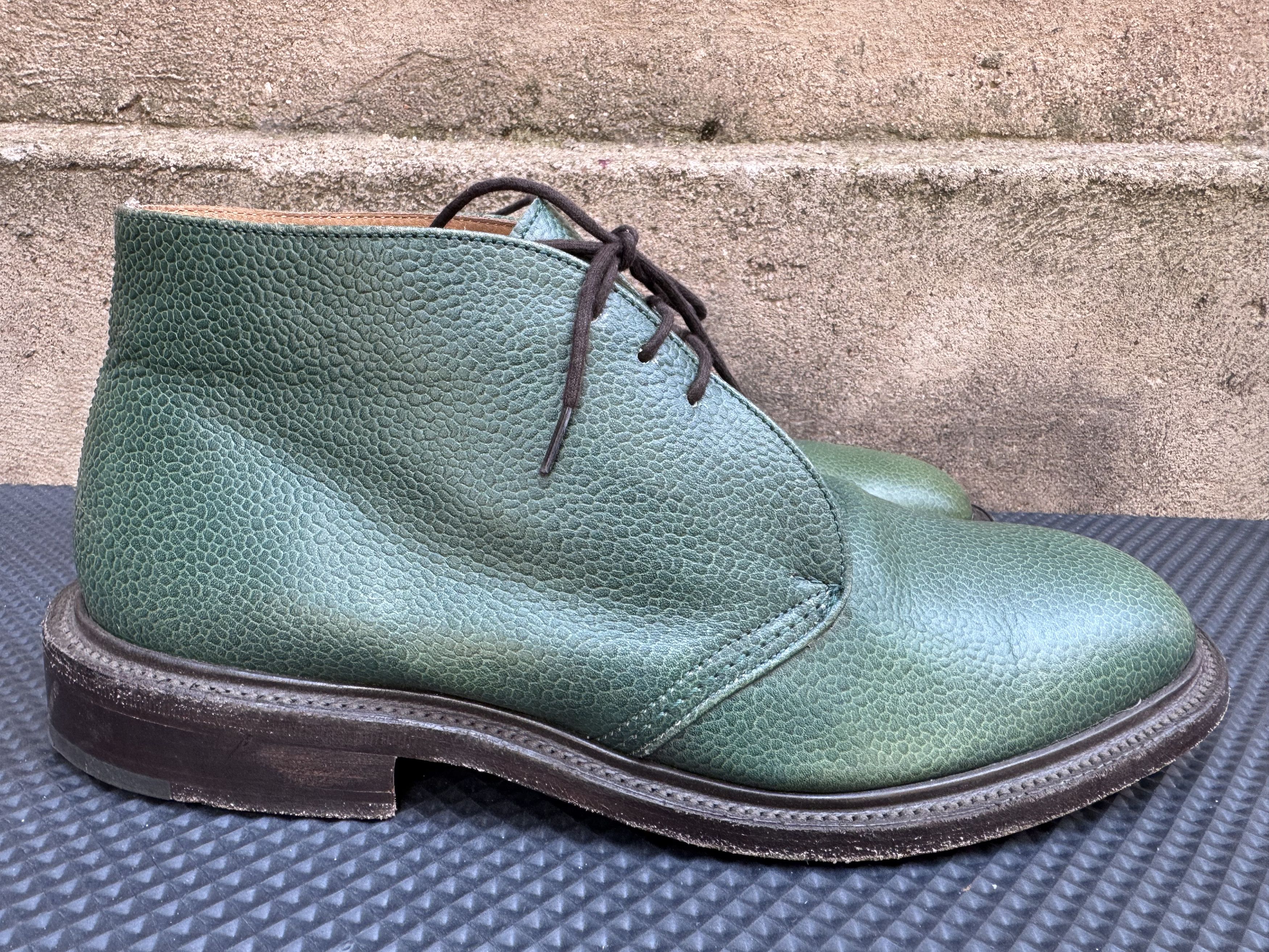Tricker's Trickers ALDO Chukka Pebble Grain Green Leather Size US 9.5 / EU 42-43 - 6 Thumbnail