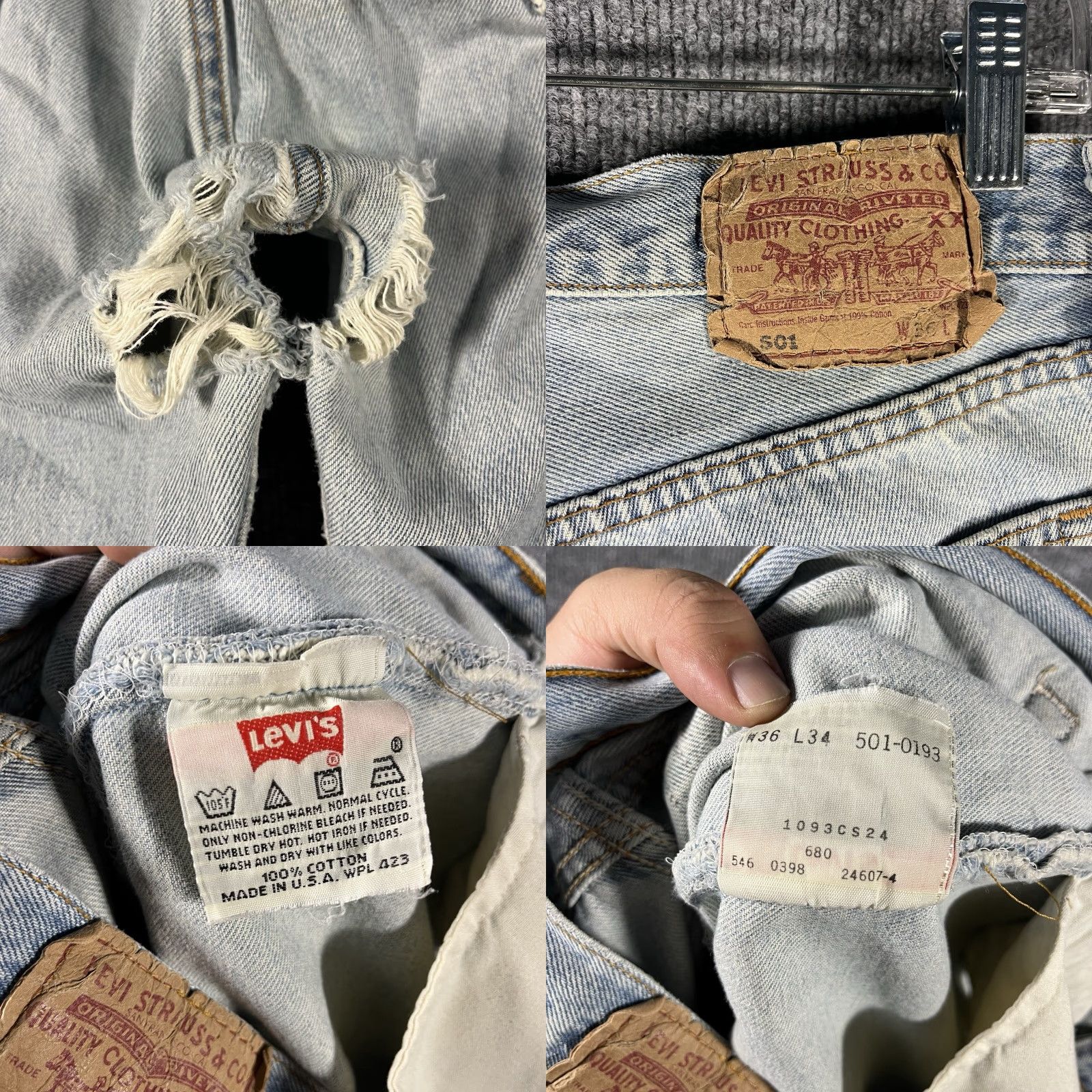 Levi's VINTAGE Levi's 501 Jeans USA 36x30 Light Wash 1998 1997 90s Distressed? No Fest? (But must only use original words) Size US 36 / EU 52 - 8 Thumbnail