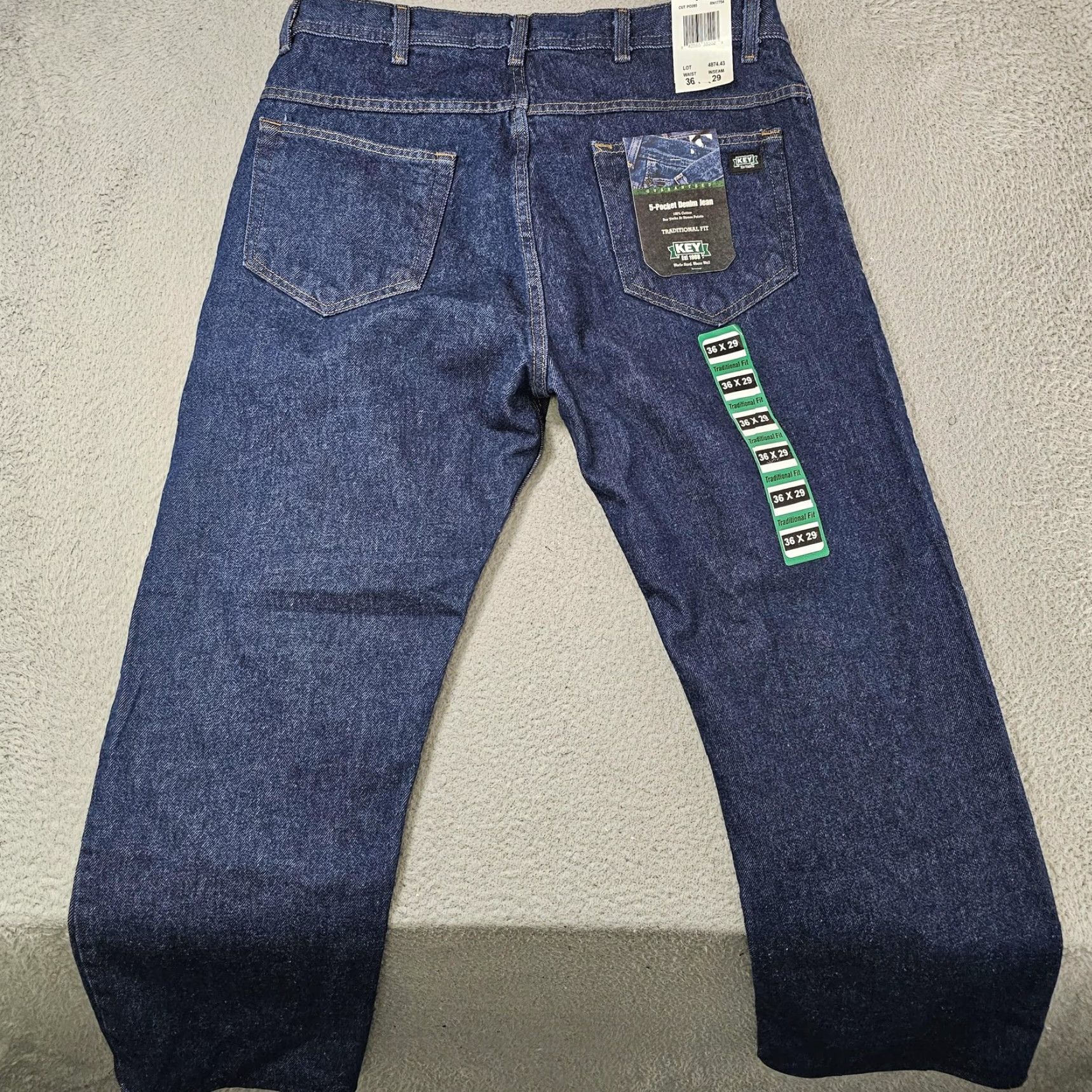 Vintage VINTAGE Key 5-Pocket Denim Jeans Mens 36x29 Straight Leg Workwear (Note: Original notes show altered to 36x26; 29 inseam is actual tag) Size US 36 / EU 52 - 7 Thumbnail