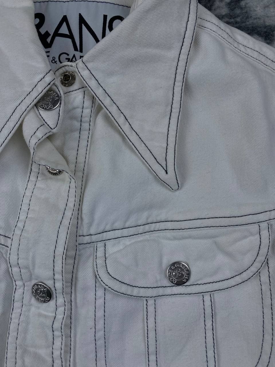 Dolce & Gabbana Dolce & Gabbana J&ANS Denim Jacket Women Size M White Size M / US 6-8 / IT 42-44 - 4 Thumbnail
