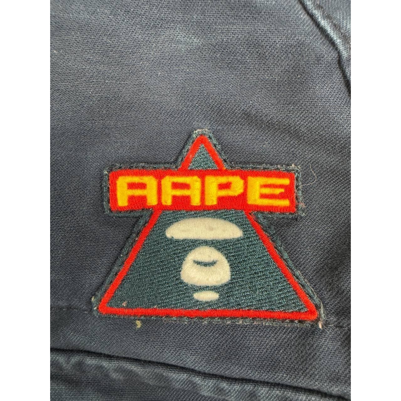 Vintage AAPE by A Bathing Ape Navy Cargo Shorts Patches Logo Size US 33 - 6 Thumbnail