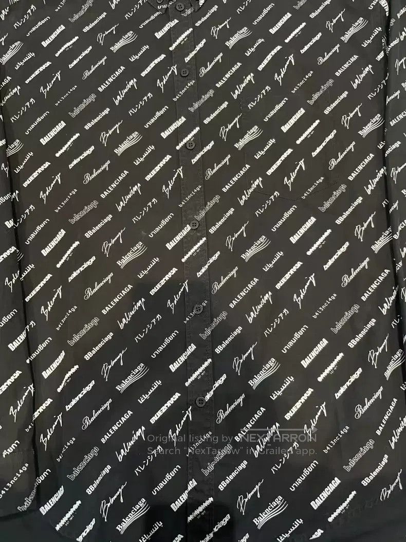 Balenciaga Balenciaga Bullet Screen Letter Logo Shirt Long Sleeve Size XS / US 0-2 / IT 36-38 - 3 Thumbnail