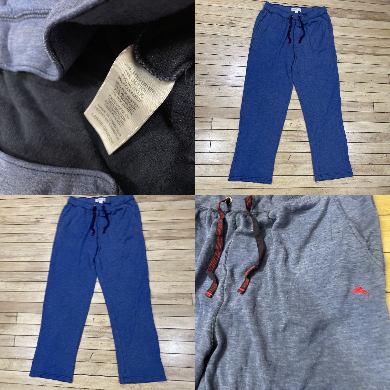 Tommy Bahama TOMMY BAHAMA Pants L Mens Blue Drawstring Knit 3% Polyamide Acrylic Cotton Large Size US 33 - 8 Thumbnail