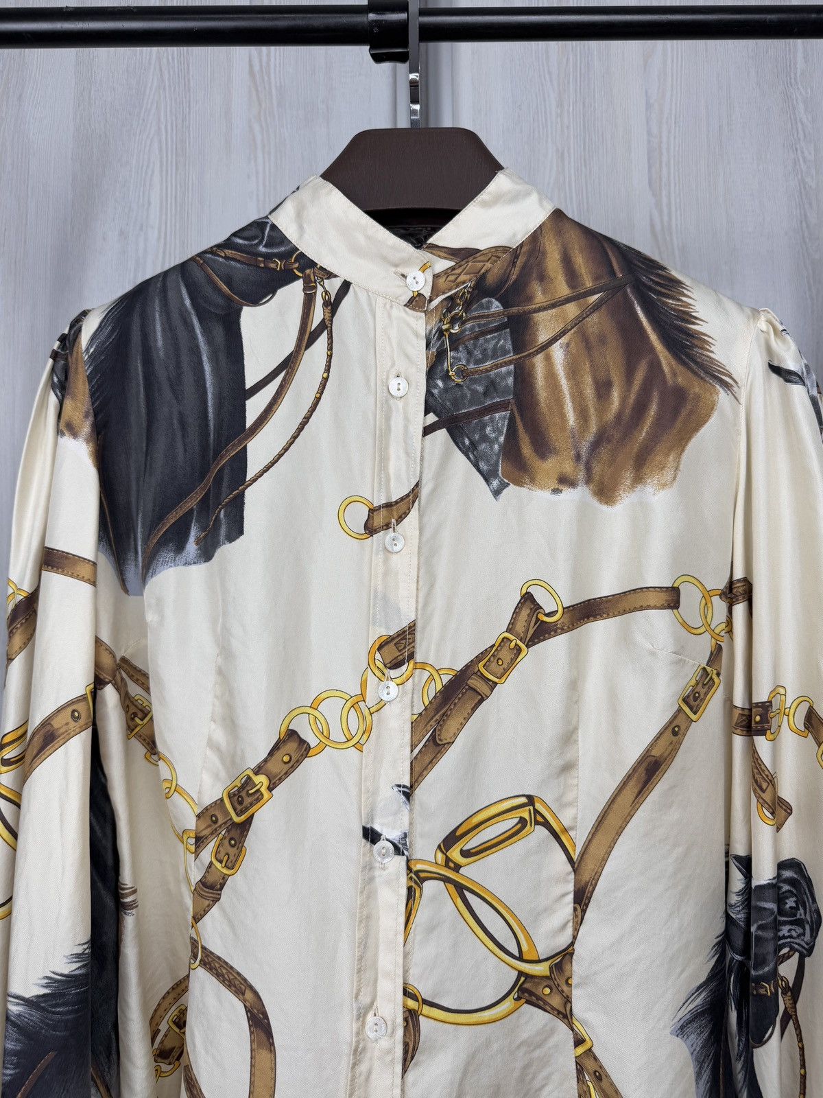Dolce & Gabbana Dolce & Gabbana vintage silk horse equestrian western shirt Size L / US 10 / IT 46 - 3 Thumbnail