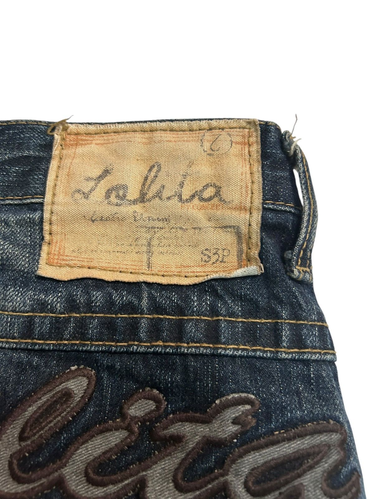 If Six Was Nine × KMRii × Le Grande Bleu (L.G.B.) Vintage Lolita Distressed Mud Wash Punk Style Denim Rare 🎌☠️☠️ Size US 34 / EU 50 - 8 Thumbnail