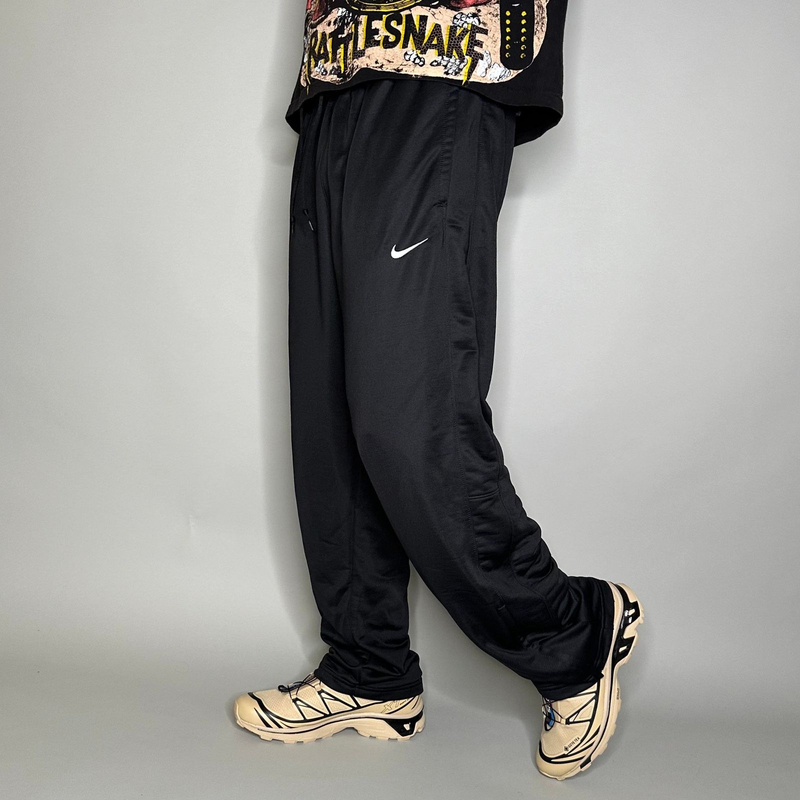Nike × Streetwear × Vintage Y2K Nike VTG black track pants baggy