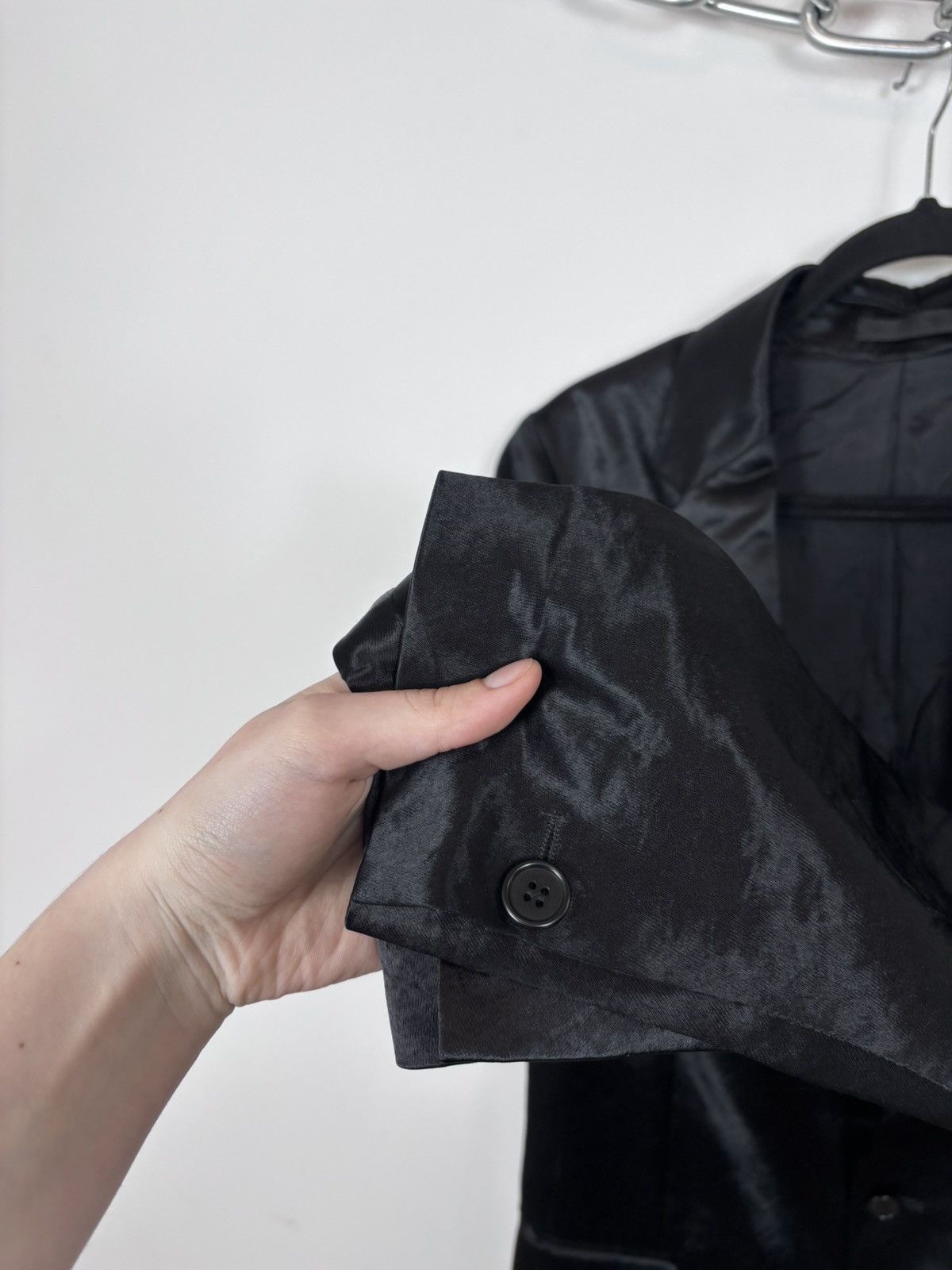 Blk Dnm BLK DNM Men’s Black Satin Long Blazer Jacket Tuxedo Coat Size 40R - 7 Thumbnail