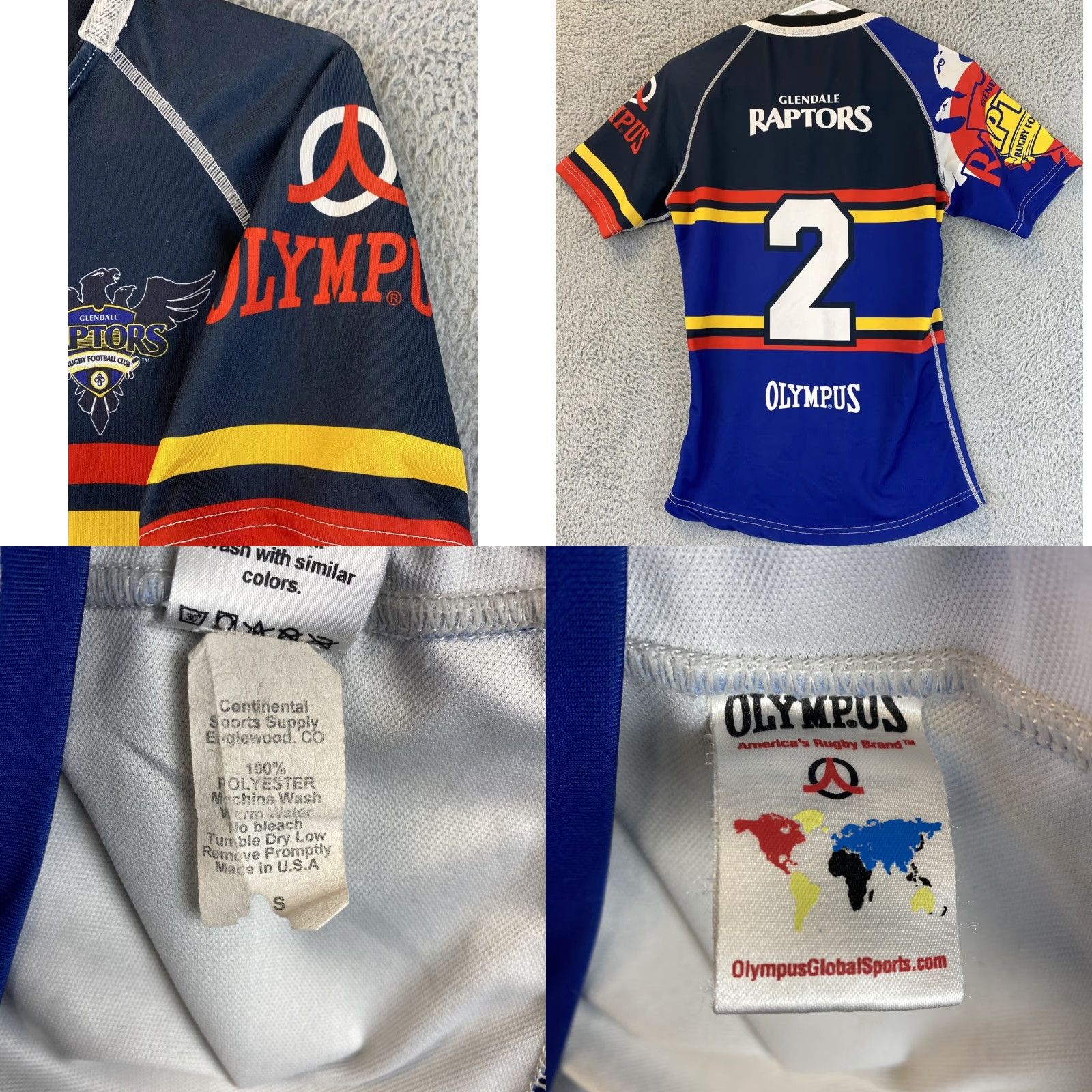 Vintage Olympus Raptors Rugby Women's Small Jersey Shirt White Black Purple Blue /68-6 Size S / US 4 / IT 40 - 8 Thumbnail