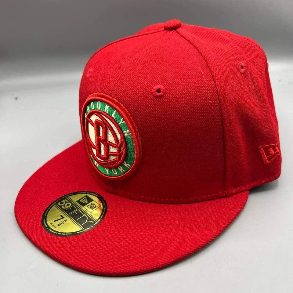 New Era Brooklyn Nets Hat Men 7 5/8 59Fifty New Era NBA Fitted Cap Size ONE SIZE - 4 Thumbnail