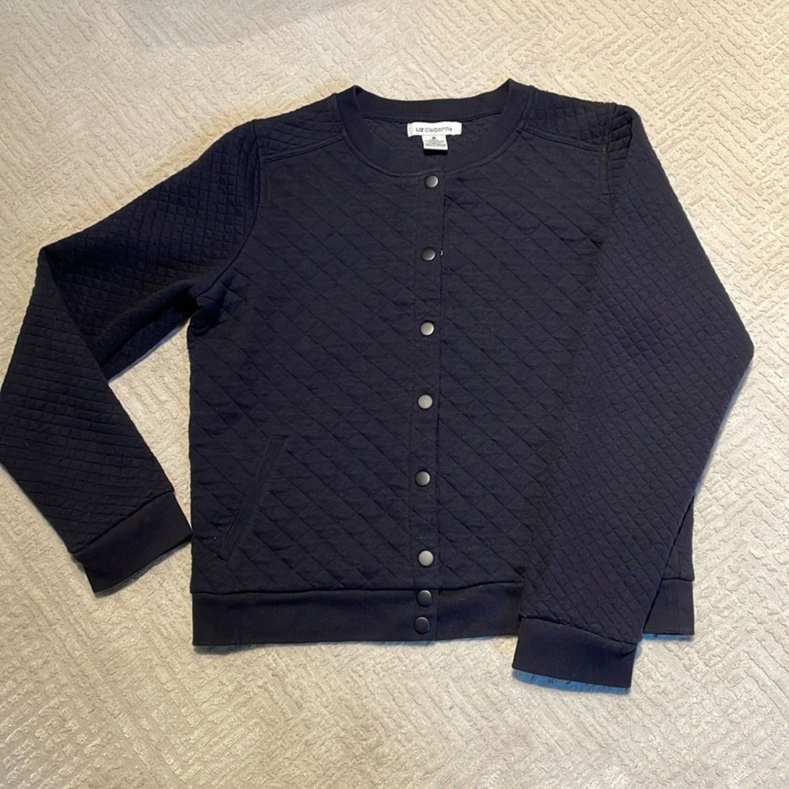 Liz Claiborne Liz Claiborne W’s M Quilted Snap Jacket / cardigan Navy blue Size M / US 6-8 / IT 42-44 - 1 Thumbnail