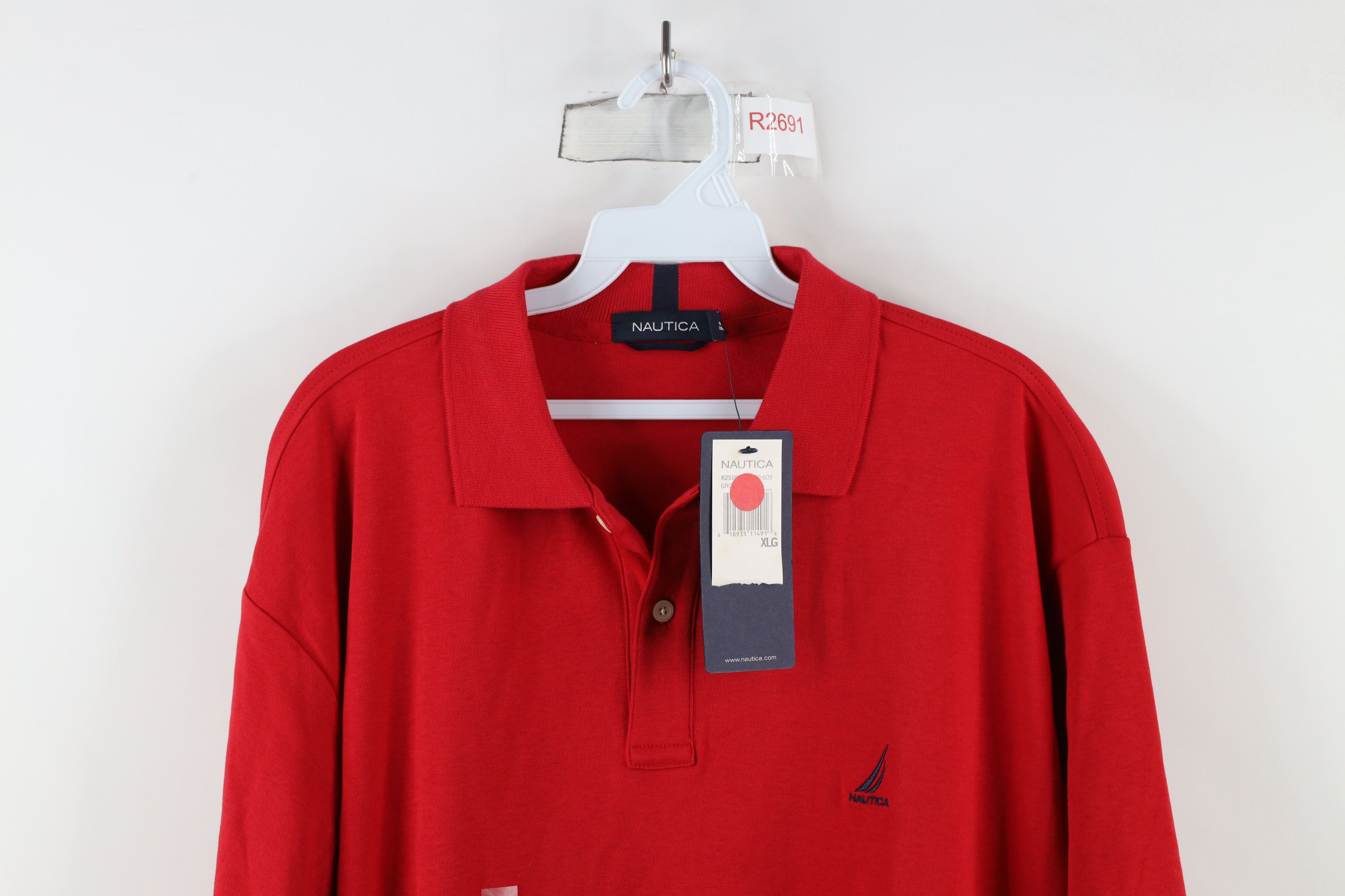 Nautica × Vintage Deadstock Vintage Nautica Sailing Collared Polo Shirt Red Size US XL / EU 56 / 4 - 2 Thumbnail